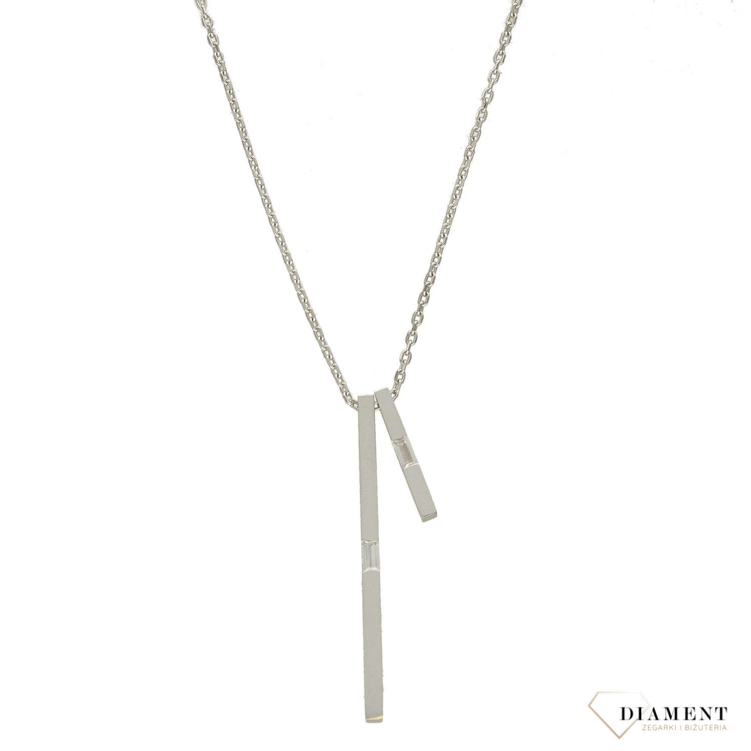 Złoty naszyjnikZ-4 celebrytka białe złoto DIA-NSZ-4236-585. Naszyjnik  to wyjątkowa biżuteria dla mamy i ukochanej osoby. Piękny prezent dla miłośników  białego złota.jpg