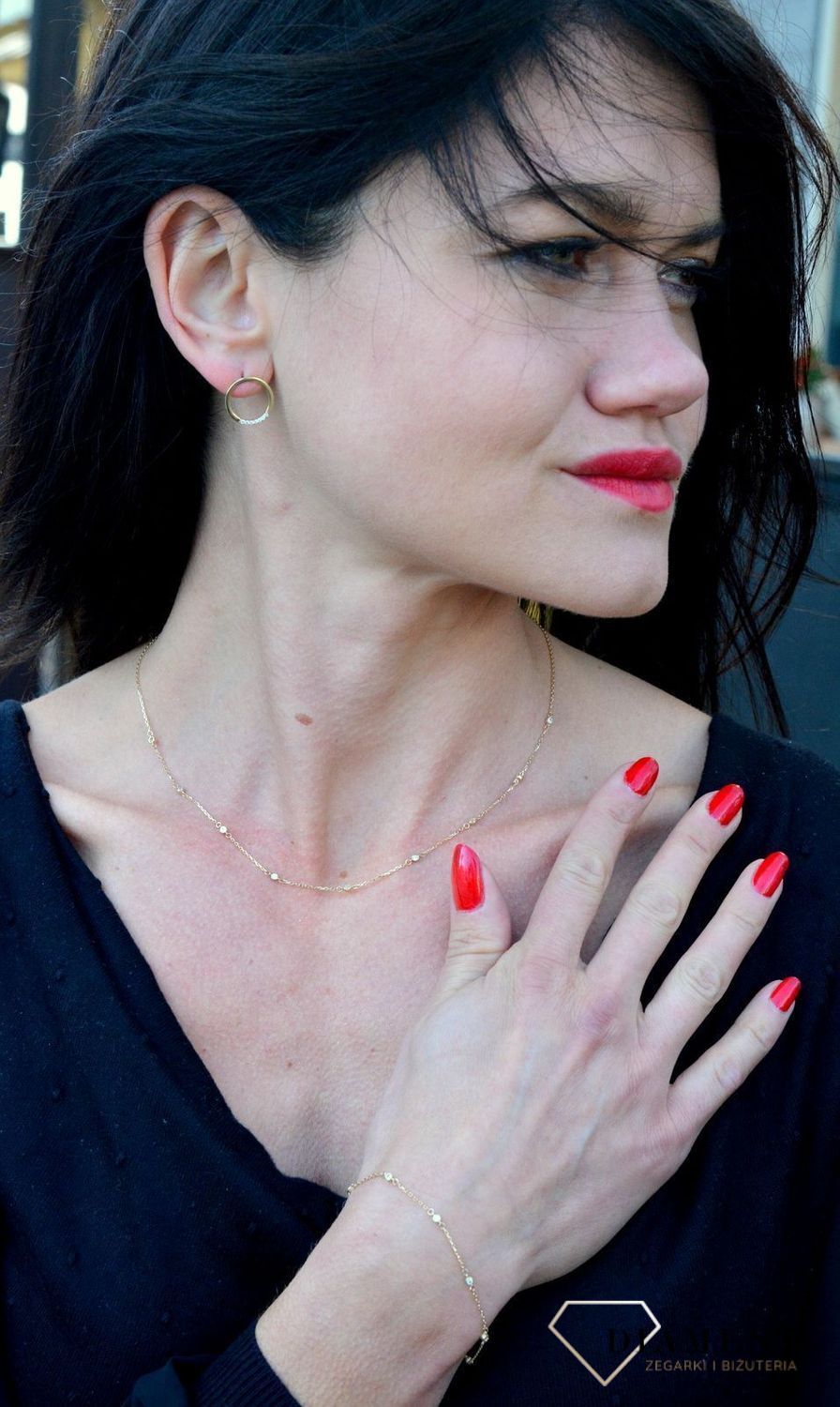 Złoty naszyjnik celebrytka 'Subtelny blask' DIA-NSZ-4239-585.jpg