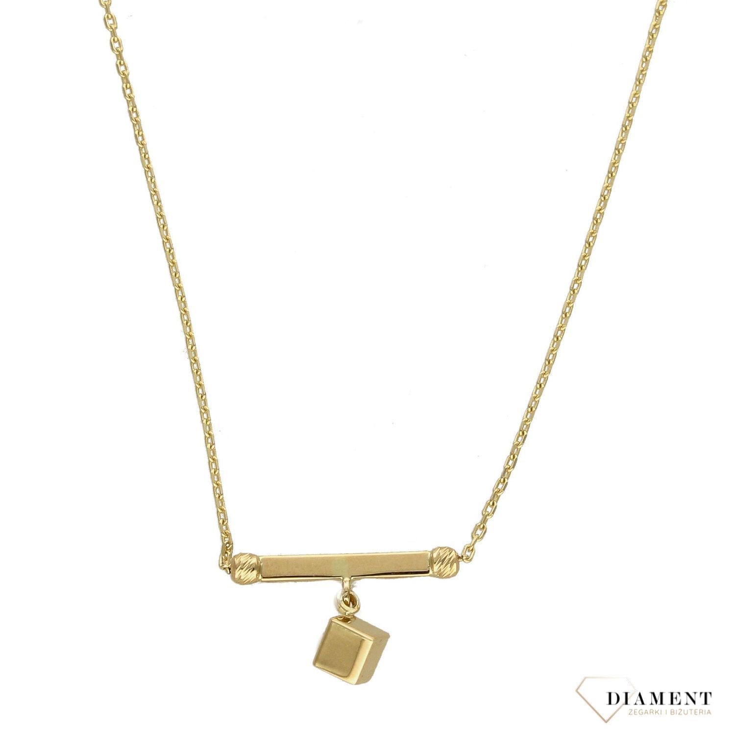 Złoty naszyjnik celebrytka zawieszka geometryczna DIA-NSZ-4310-585.jpg