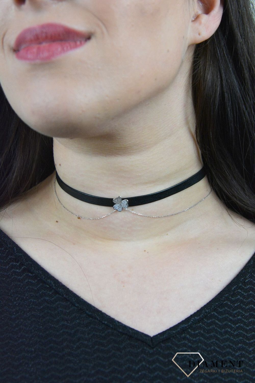 Naszyjnik typu choker koniczynka z cyrkoniami DIA-NSZ-4351-925 (2).jpg