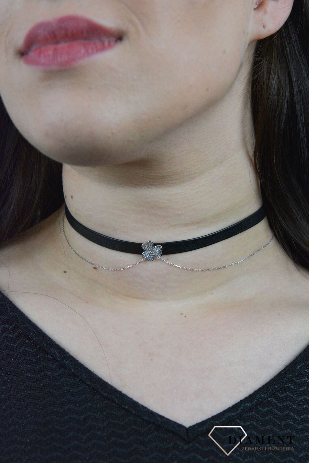 Naszyjnik typu choker koniczynka z cyrkoniami DIA-NSZ-4351-925 (2).jpg
