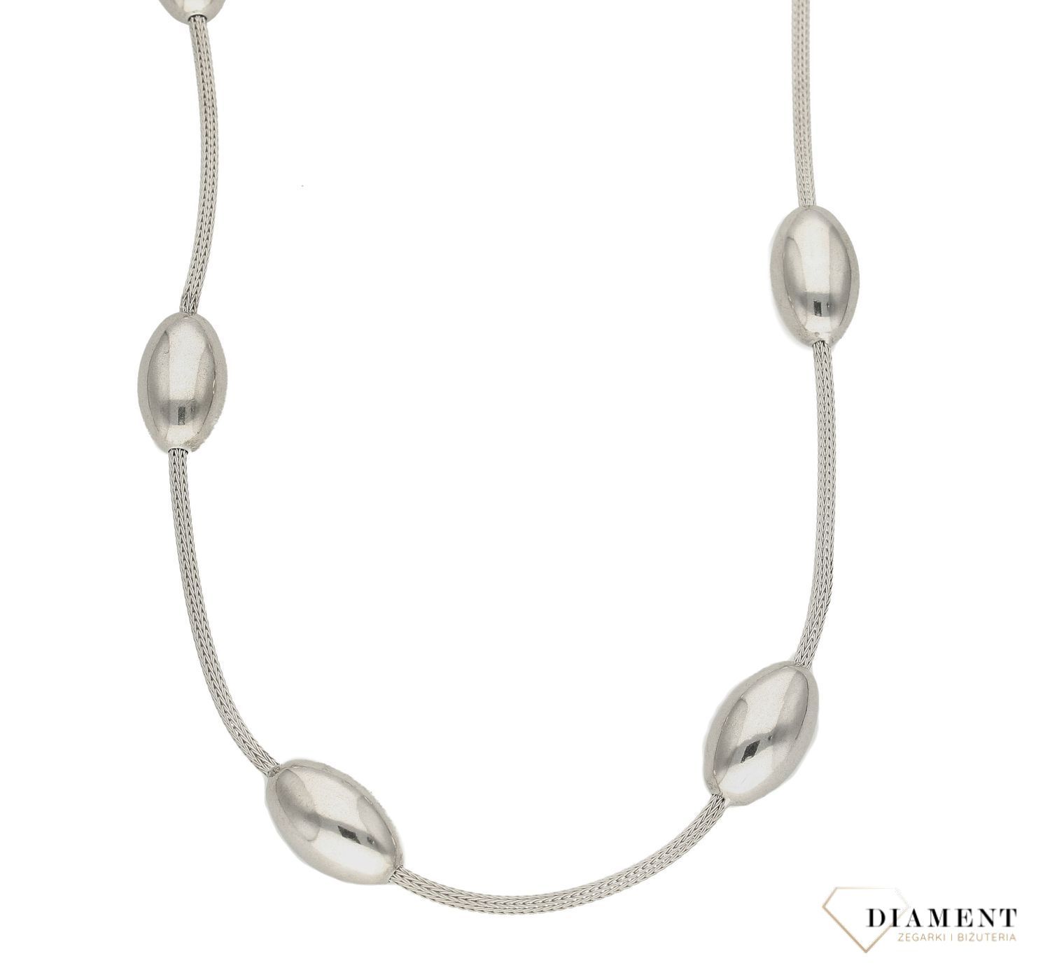 Srebrny naszyjnik damski kolia Gładkie kule DIA-NSZ-4653-925.  Biżuteria pięknie podkreśla dekolt. Naszyjnik został wykonany z najwyższej jakości srebra próby 925. Idealny pomysł na prezent..jpg