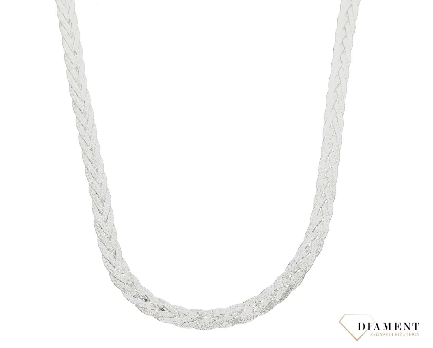 Srebrny naszyjnik damski kłos, plecionka DIA-NSZ-4655-925. Efektowny naszyjnik doskonale sprawdzi się jako prezent. Darmowa dostawa. Prosty, efektowny naszyjnik..jpg