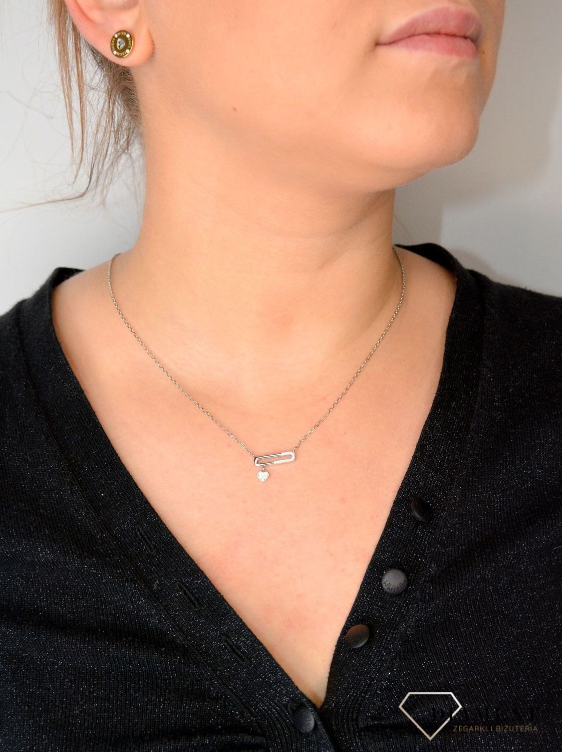 Srebrny naszyjnik celebrytka agrafka serce z cyrkoniami DIA-NSZ-4799-925.jpg