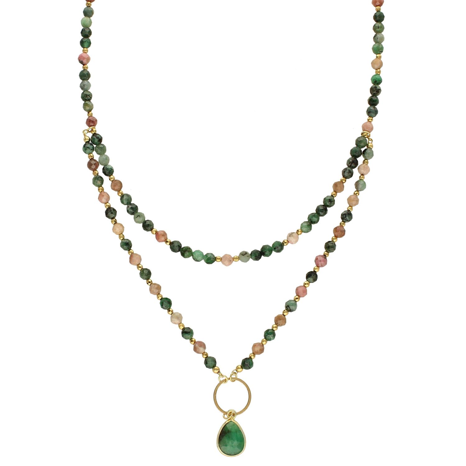 Naszyjnik podwójny z zawieszką szmaragd,rodonit,hematyt DIA-NSZ-4863-925.jpg