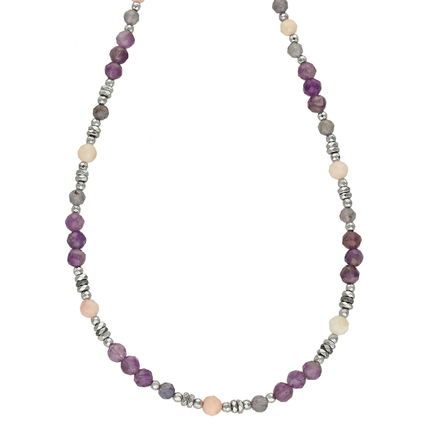 Naszyjnik ametyst, opal różowy, hematyt, iolit DIA-NSZ-4873-925.jpg