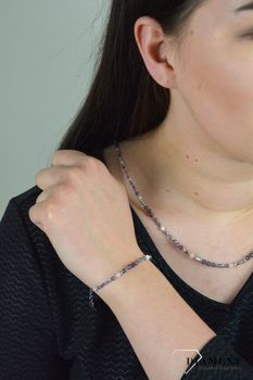 Naszyjnik ametyst, opal różowy, hematyt, iolit DIA-NSZ-4873-925. Naszyjniki z kamieniami naturalnymi od lat zachwycają elegancją i ponadczasowym pięknem (5).JPG