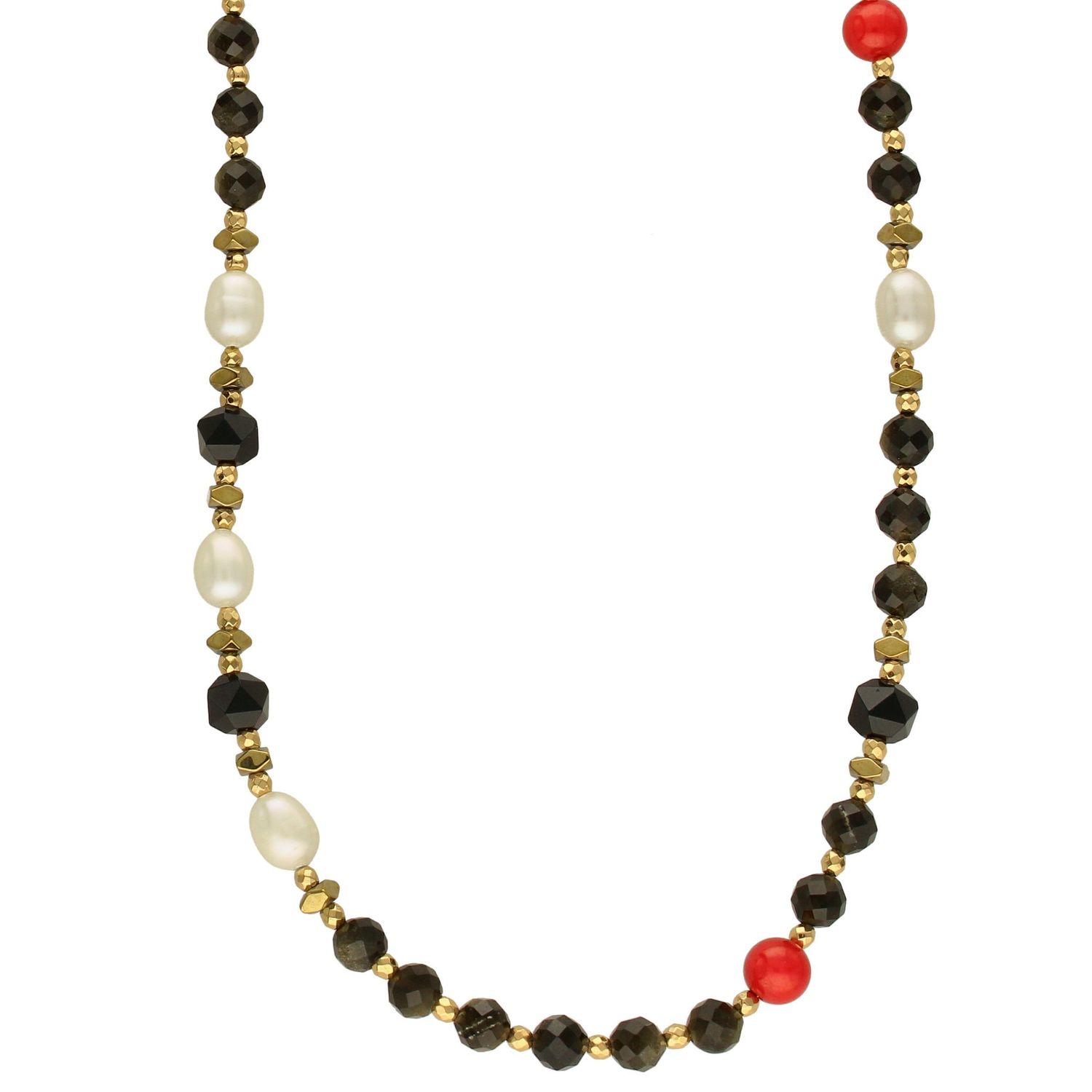 Naszyjnik kamienie naturalne obsydian, koral, perła, onyks DIA-NSZ-4874-925.jpg