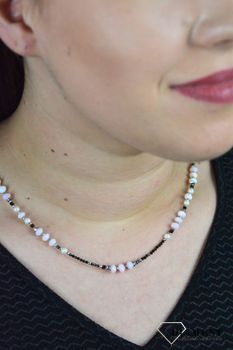 Naszyjnik kamienie naturalne opal różowy, perła majorka, hematyt DIA-NSZ-4879-925. Naszyjnik to świetny pomysł na prezent dla kobiety w każdym wieku (3).JPG