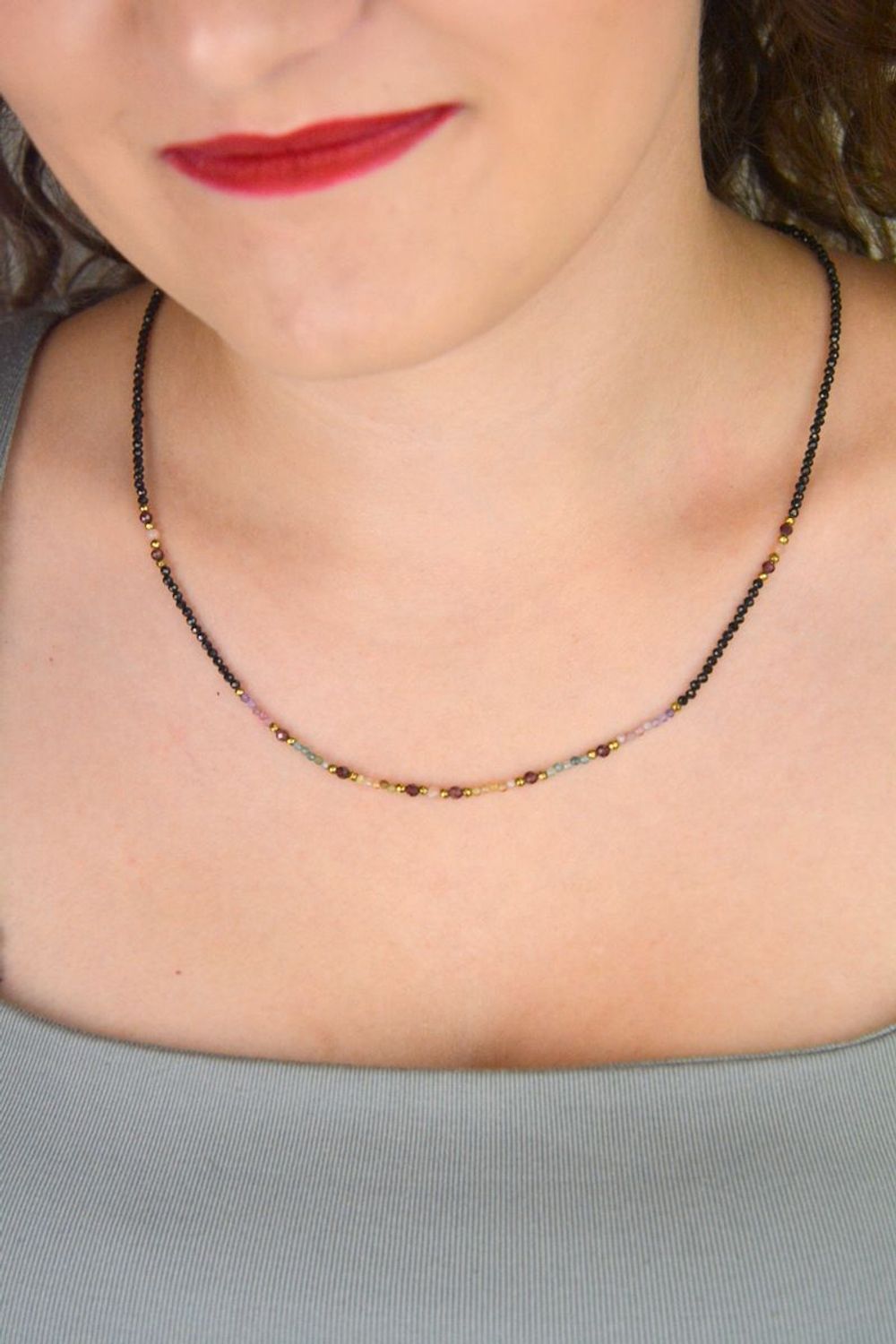 Naszyjnik kolorowe kamienie naturalne turmalin, granat, hematyt DIA-NSZ-4880-925.jpg