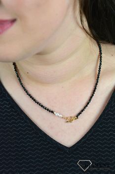 Naszyjnik kamienie naturalne turmalin,perła,hematyt DIA-NSZ-4884-925.  Naszyjniki z kamieniami naturalnymi od lat zachwycają elegancją i ponadczasowym pięknem (3).JPG
