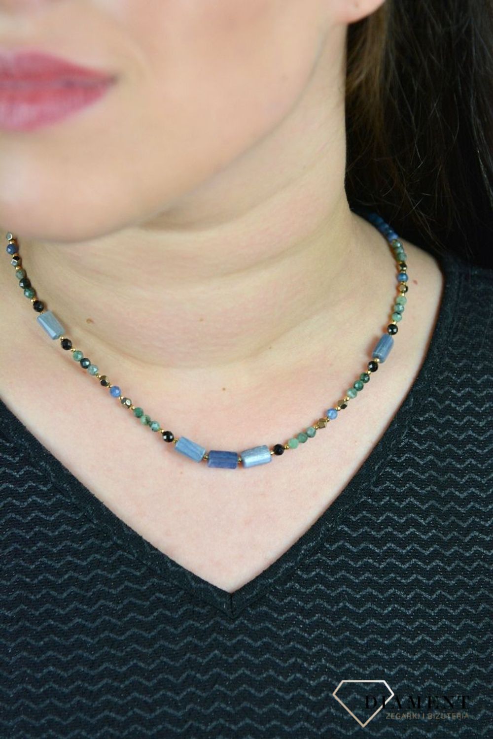 Naszyjnik kamienie naturalne szmaragd,turmalin,kyanit DIA-NSZ-4888-925.jpg