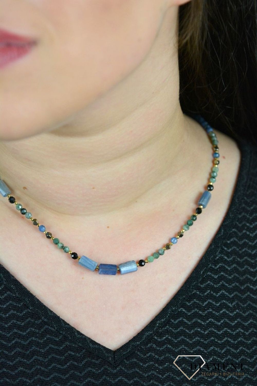 Naszyjnik kamienie naturalne szmaragd,turmalin,kyanit DIA-NSZ-4888-925.jpg