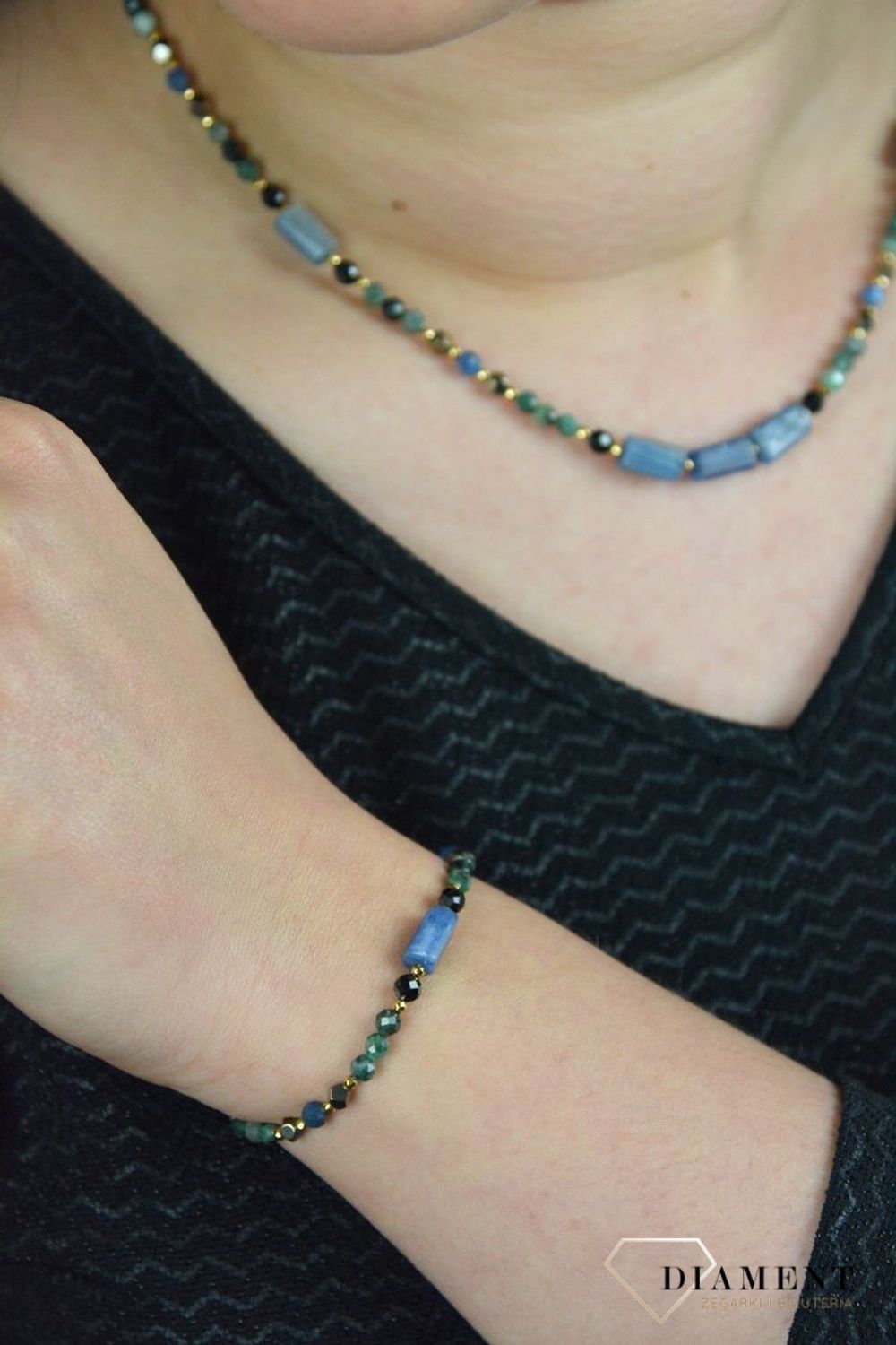 Naszyjnik kamienie naturalne szmaragd,turmalin,kyanit DIA-NSZ-4888-925.jpg