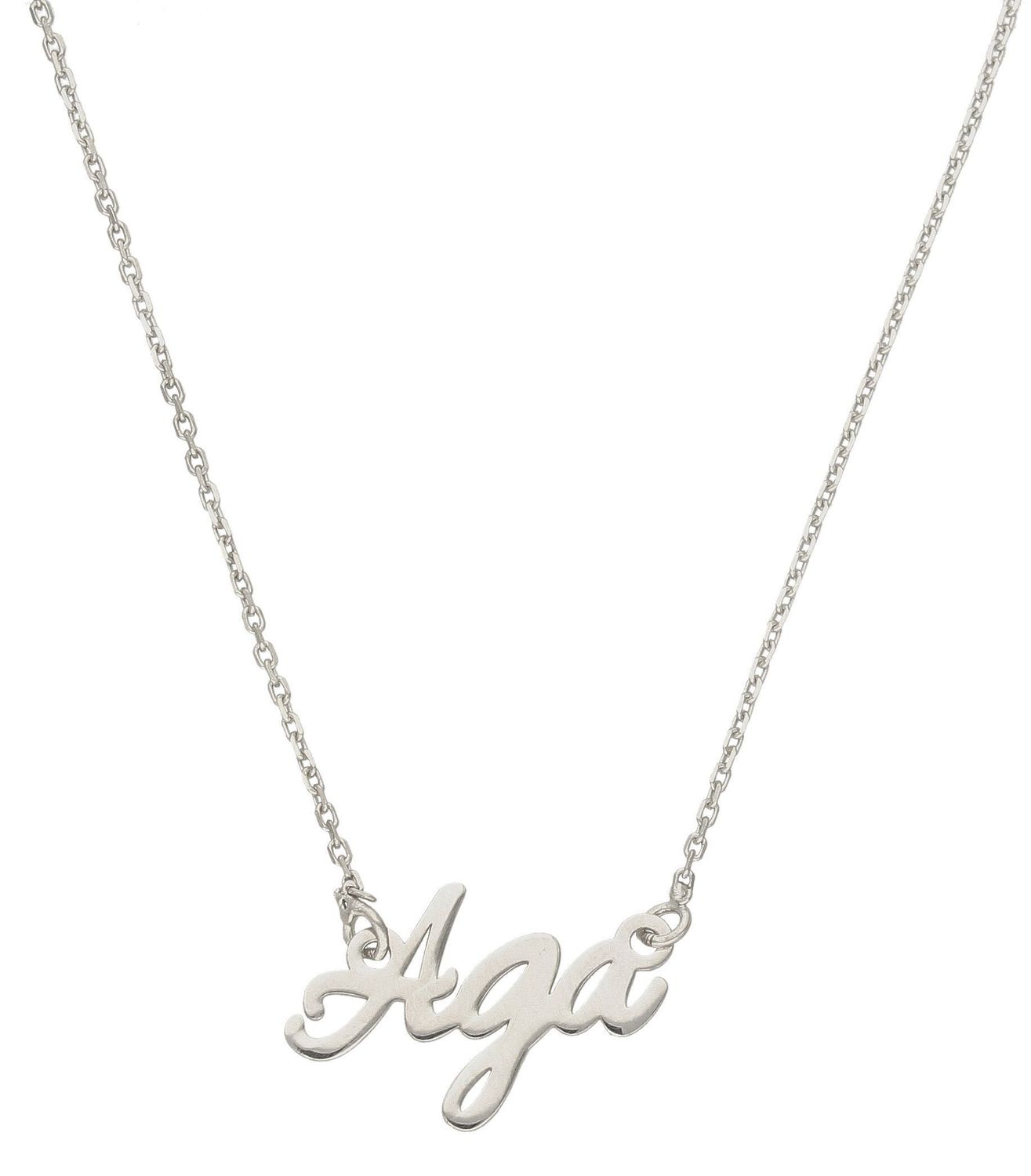 Srebrny naszyjnik damski 925 'Imię Aga' DIA-NSZ-4928AGA-925. Naszyjnik celebrytka imię. Srebrny naszyjnik celebrytka z imieniem. Srebrny naszyjnik imię Aga. Srebrny naszyjnik idealny na prezent..jpg