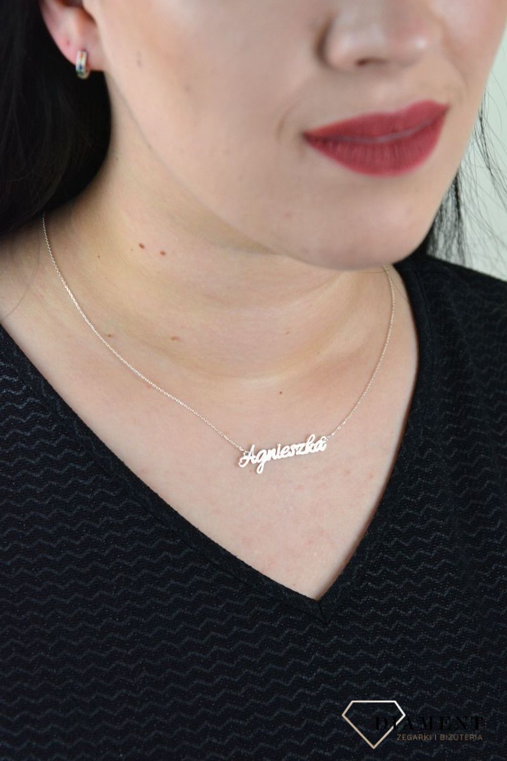 Srebrny naszyjnik celebrytka z imieniem AGNIESZKA DIA-NSZ-4928AGNIESZKA-925.jpg