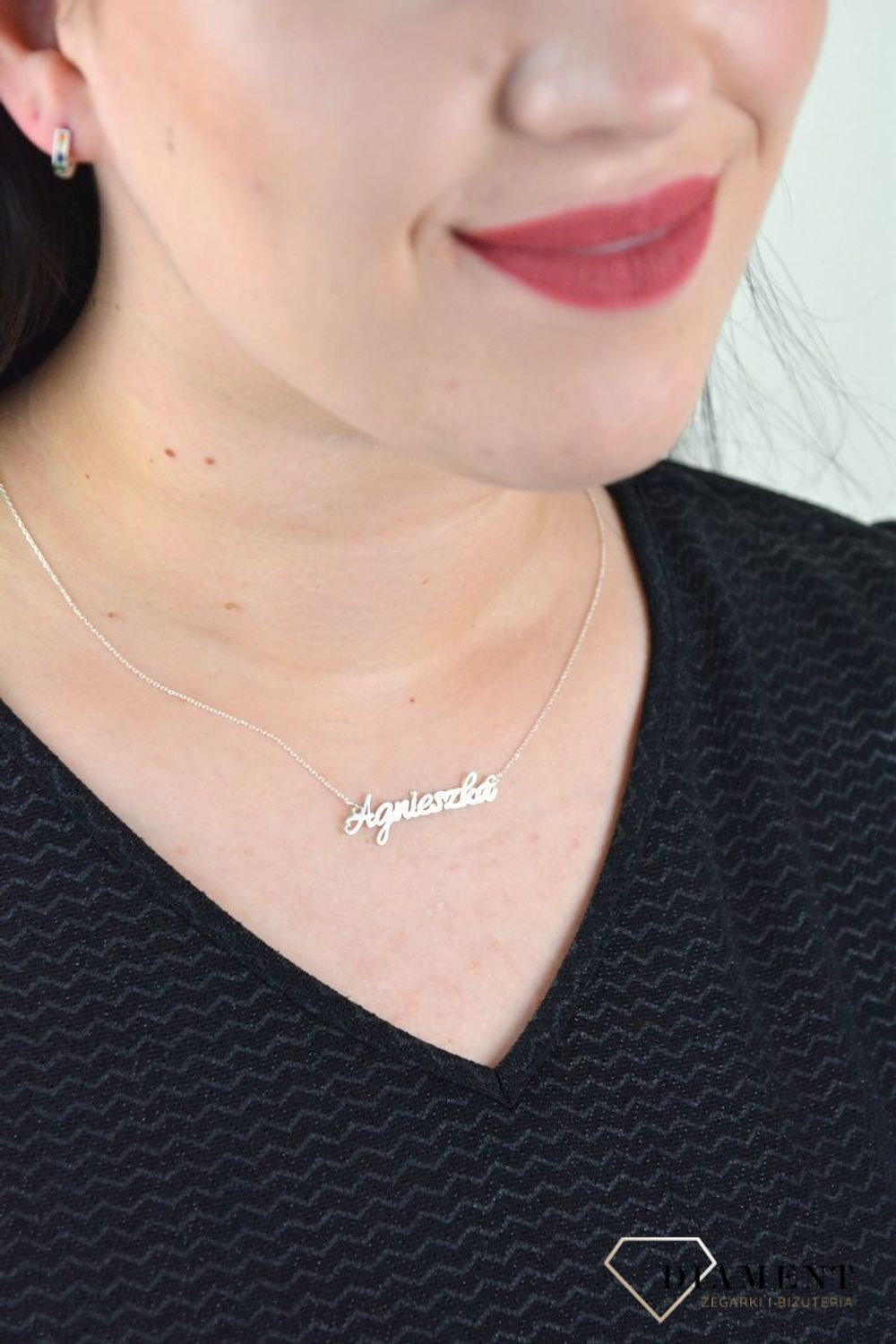 Srebrny naszyjnik celebrytka z imieniem AGNIESZKA DIA-NSZ-4928AGNIESZKA-925.jpg