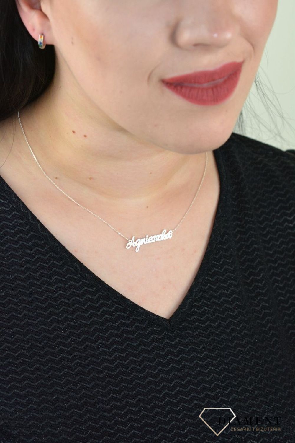 Srebrny naszyjnik celebrytka z imieniem AGNIESZKA DIA-NSZ-4928AGNIESZKA-925.jpg
