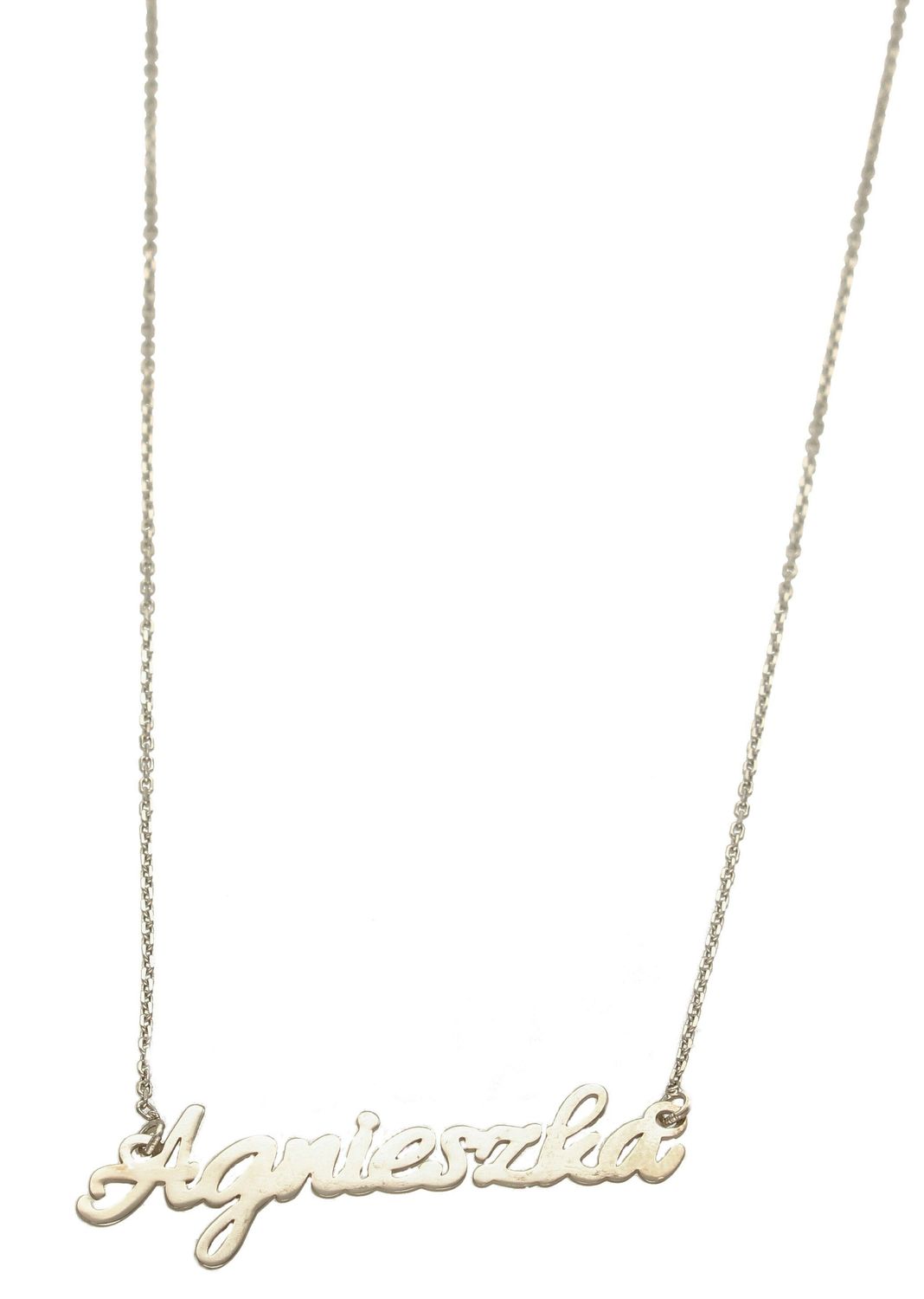 Srebrny naszyjnik damski 925  Imię Agnieszka  DIA-NSZ-4928AGNIESZKA-R-925  Srebrny naszyjnik celebrytka z imieniem. Prezent na imieniny dla kobiety. Prezent dla Agnieszki. Srebro próba 925. N.jpg