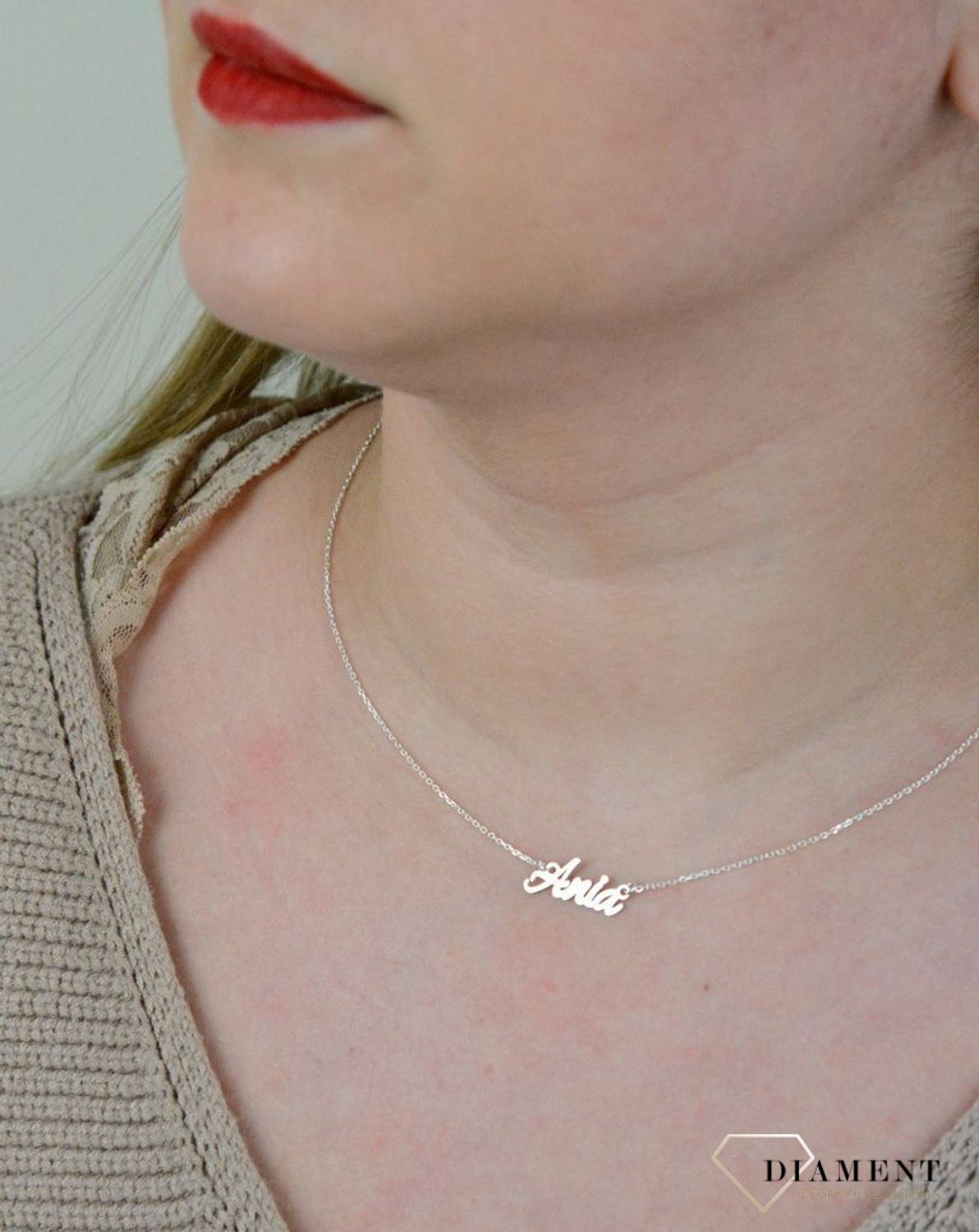 Srebrny naszyjnik celebrytka z imieniem Ania DIA-NSZ-4928ANIA-925.jpg