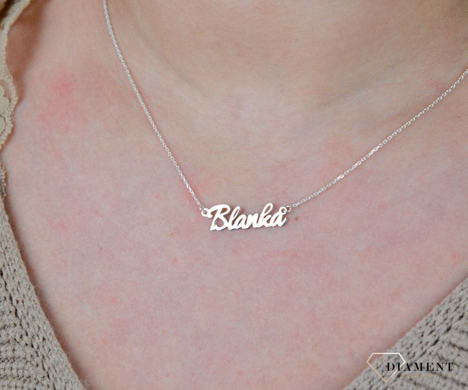 Srebrny naszyjnik celebrytka z imieniem Blanka DIA-NSZ-4928BLANKA-925.jpg