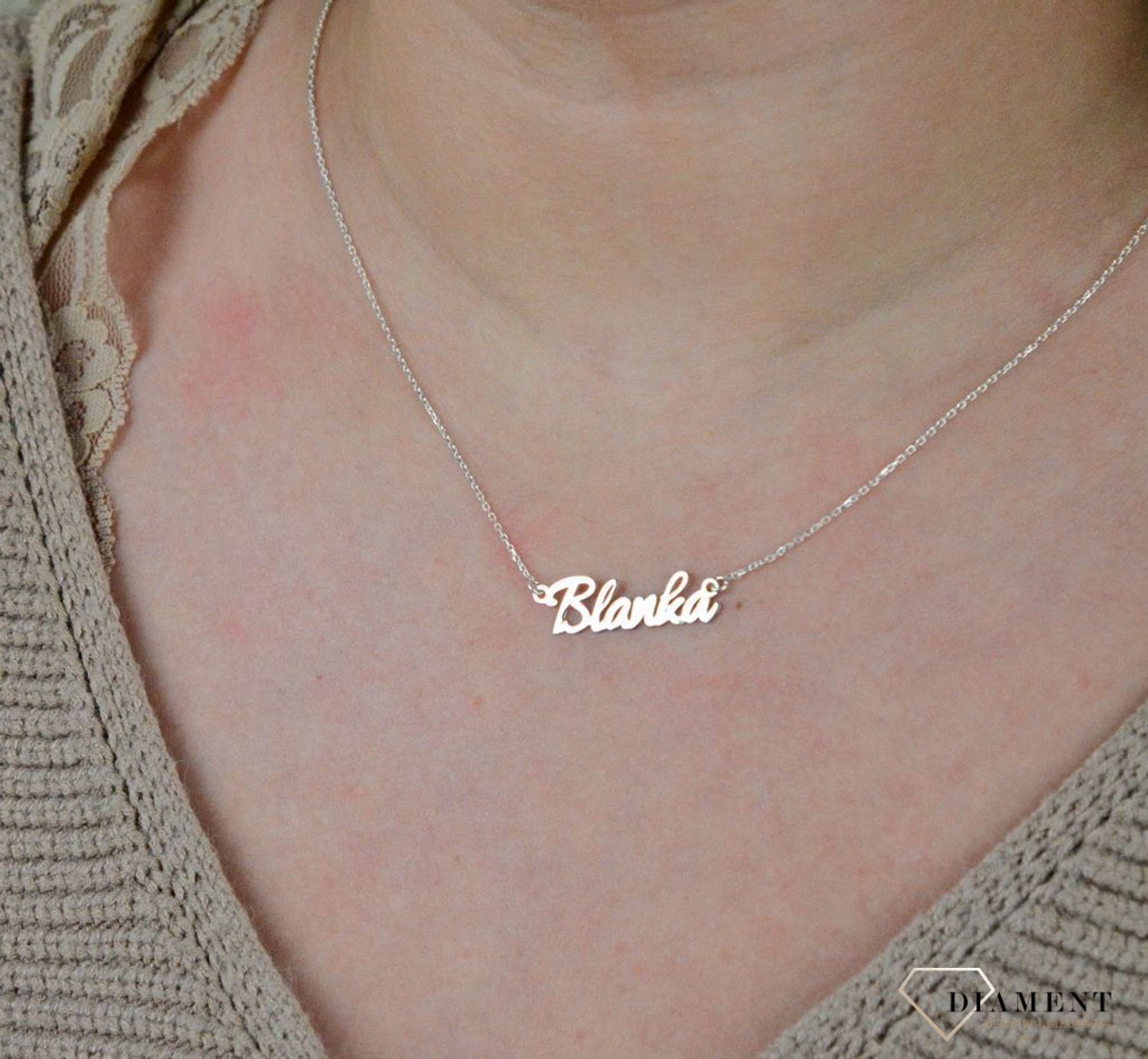 Srebrny naszyjnik celebrytka z imieniem Blanka DIA-NSZ-4928BLANKA-925.jpg
