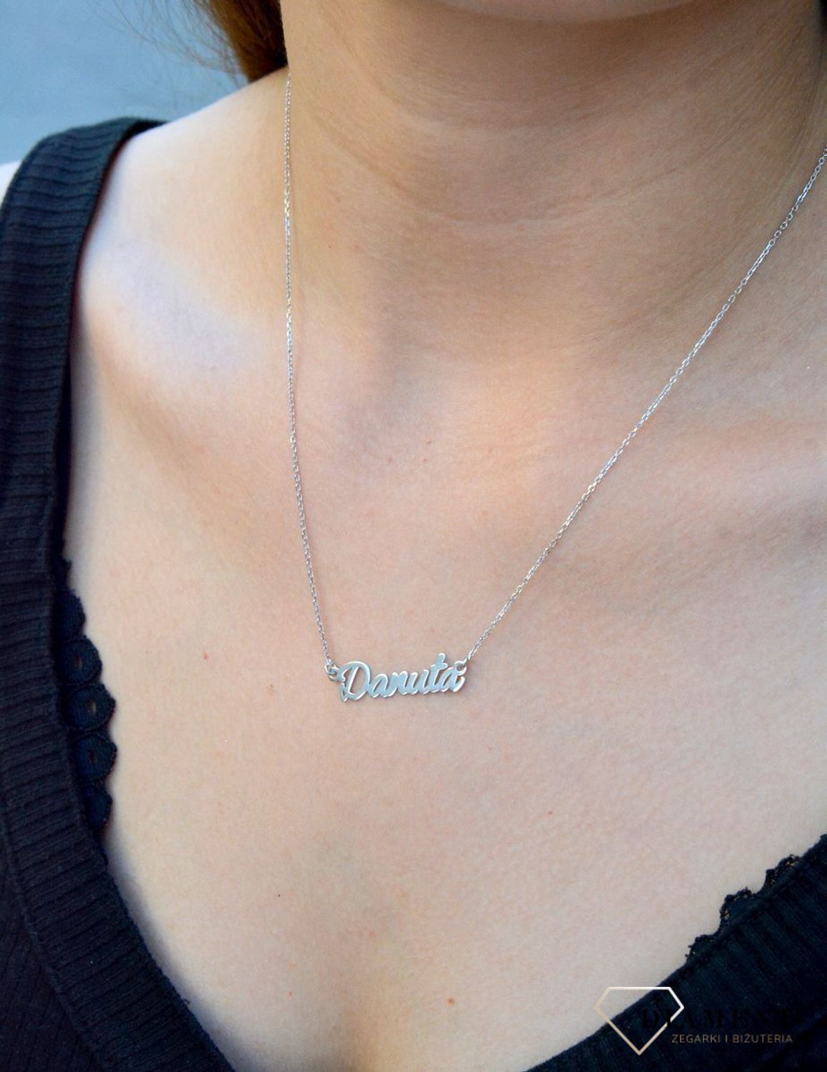 Srebrny naszyjnik damski 925 'Imię Danuta' DIA-NSZ-4928DANUTA-925.  Naszyjnik celebrytka imię. Srebrny naszyjnik celebrytka z imieniem. Srebrny naszyjnik imię Danuta. Srebrny naszyjnik idealny na prezent..jpg