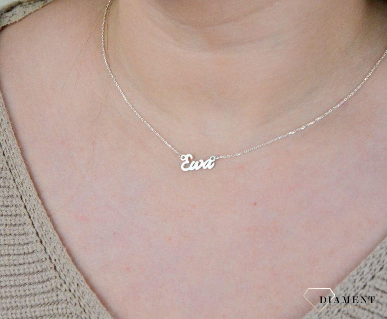 Srebrny naszyjnik celebrytka z imieniem Ewa DIA-NSZ-4928EWA-925.jpg