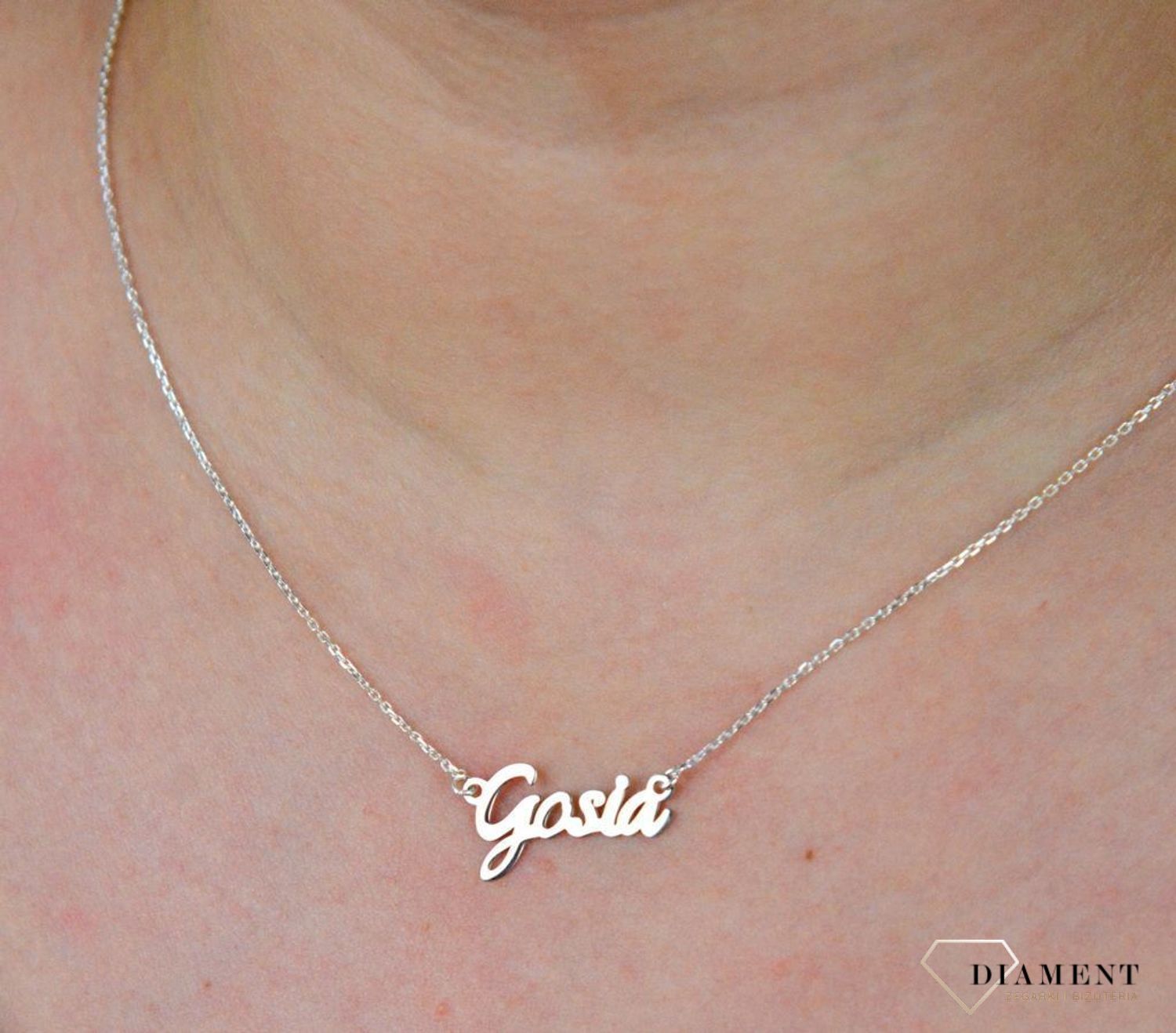 Srebrny naszyjnik celebrytka z imieniem Gosia DIA-NSZ-4928GOSIA-925.jpg