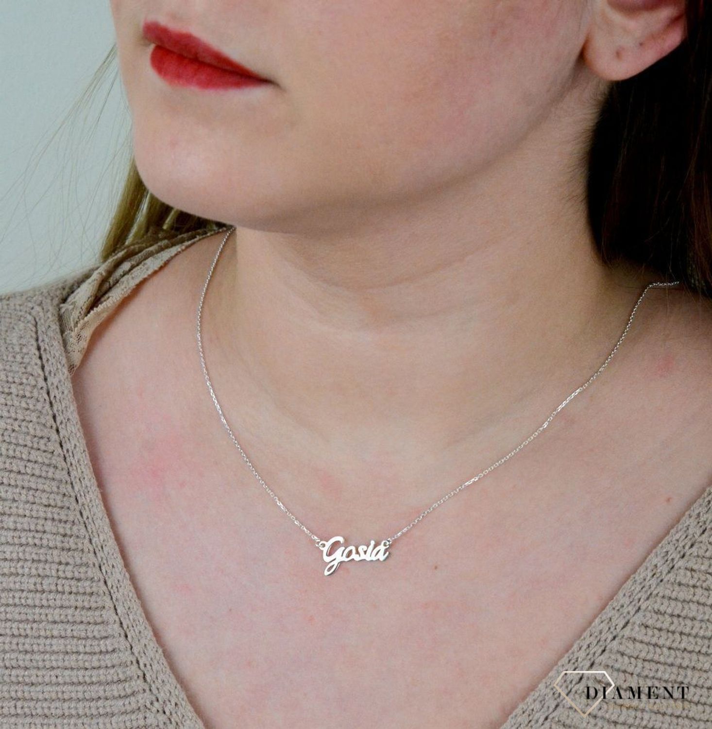Srebrny naszyjnik celebrytka z imieniem Gosia DIA-NSZ-4928GOSIA-925.jpg