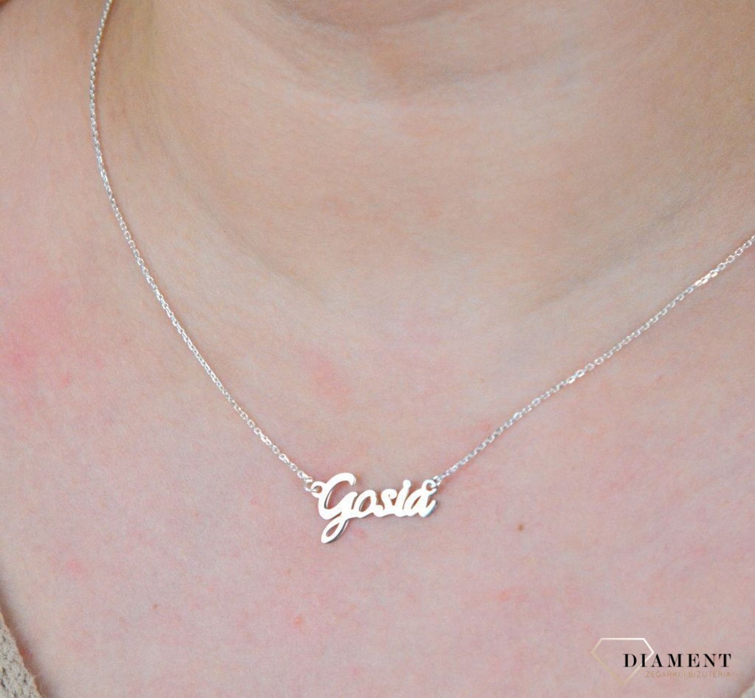 Srebrny naszyjnik celebrytka z imieniem Gosia DIA-NSZ-4928GOSIA-925.jpg