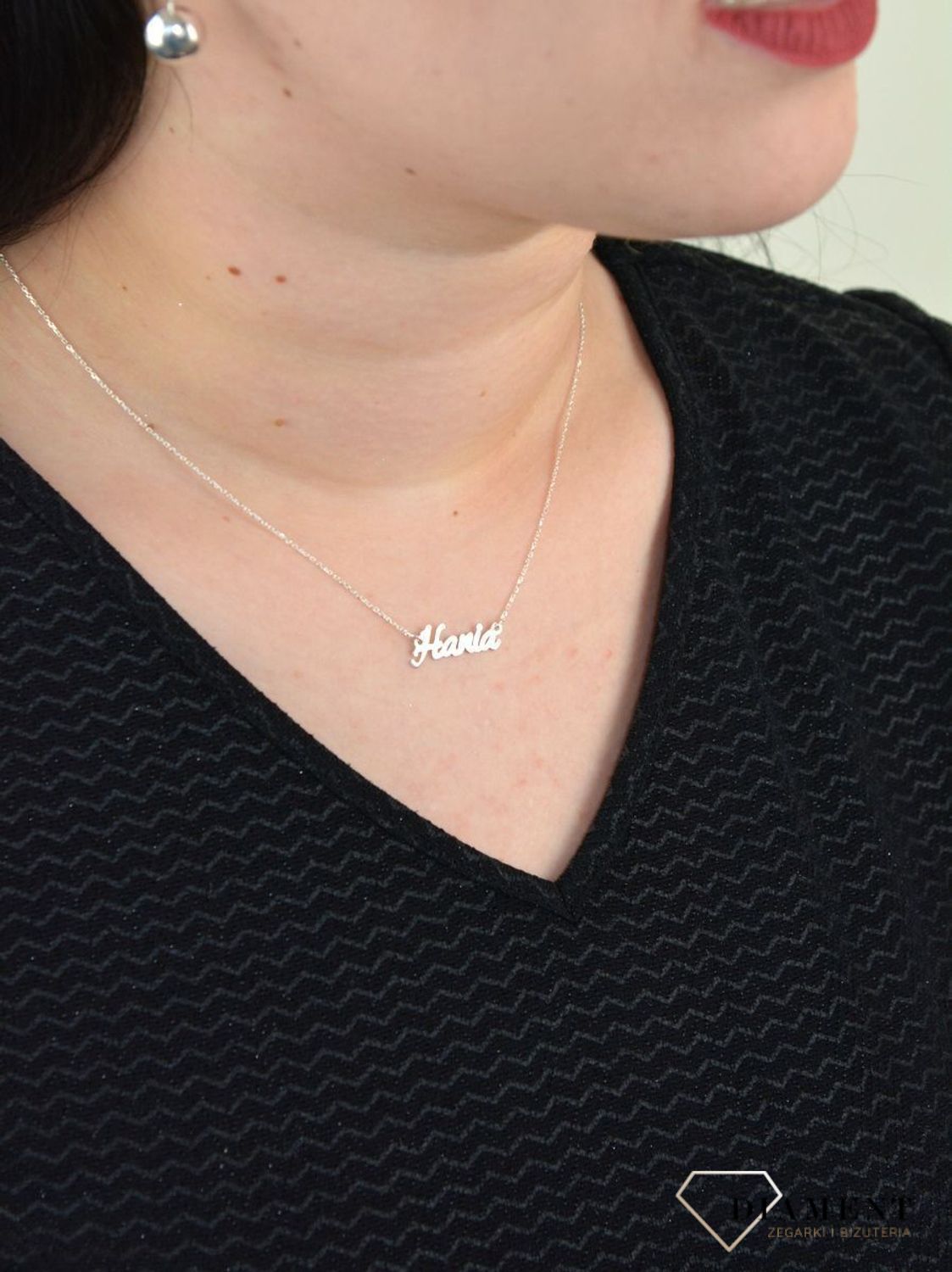 Srebrny naszyjnik celebrytka z imieniem HANIA DIA-NSZ-4928HANIA-925. Subtelny i nowoczesny naszyjnik ze srebra próby 925.jpg