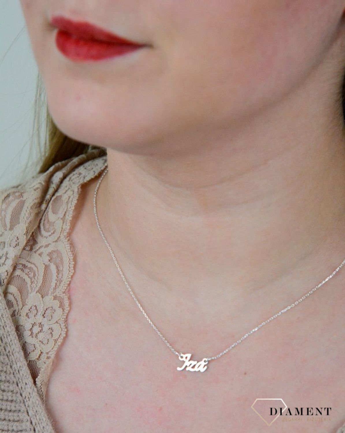 Srebrny naszyjnik celebrytka z imieniem Iza DIA-NSZ-4928IZA-925.jpg