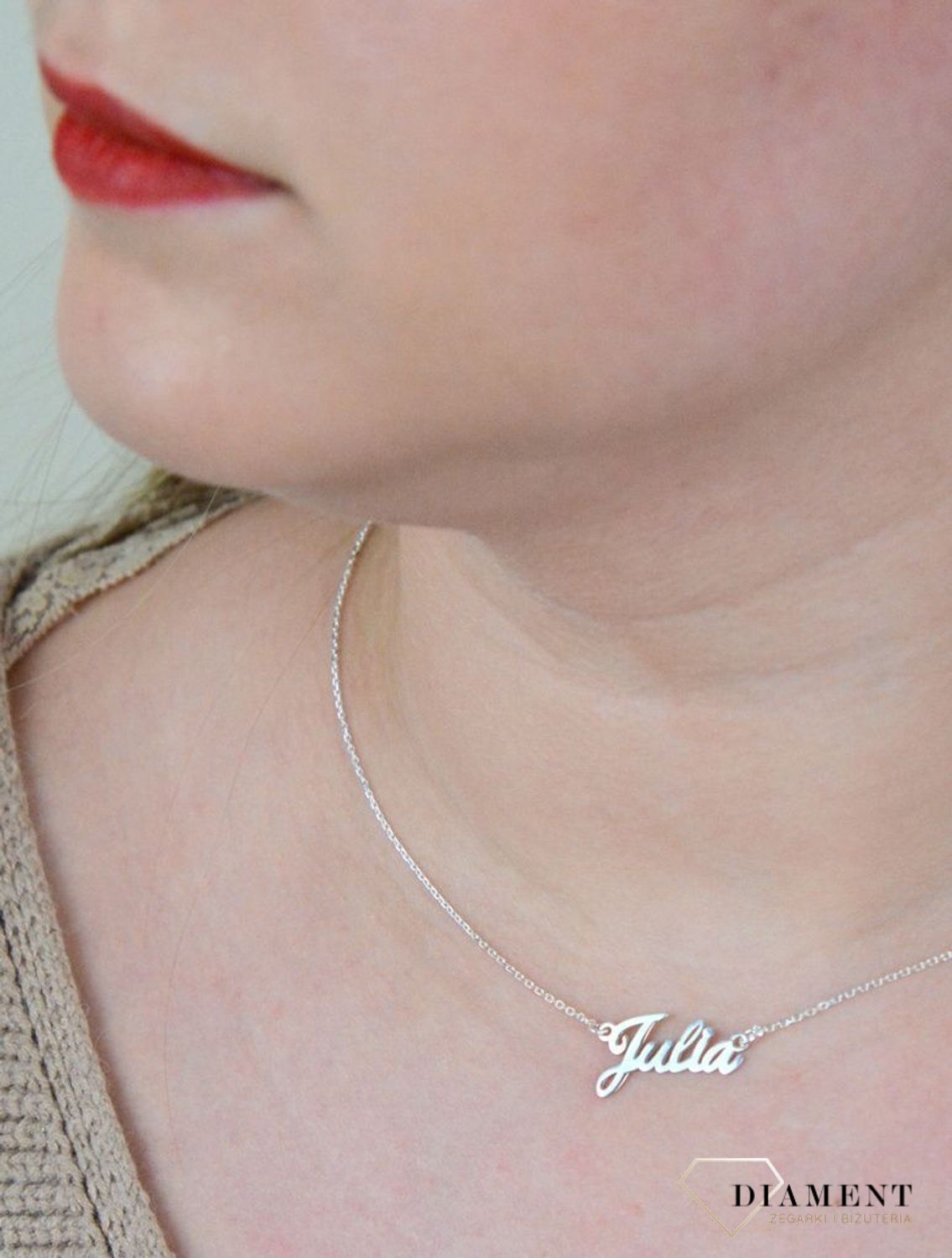 Srebrny naszyjnik celebrytka z imieniem Julia DIA-NSZ-4928JULIA-925.jpg