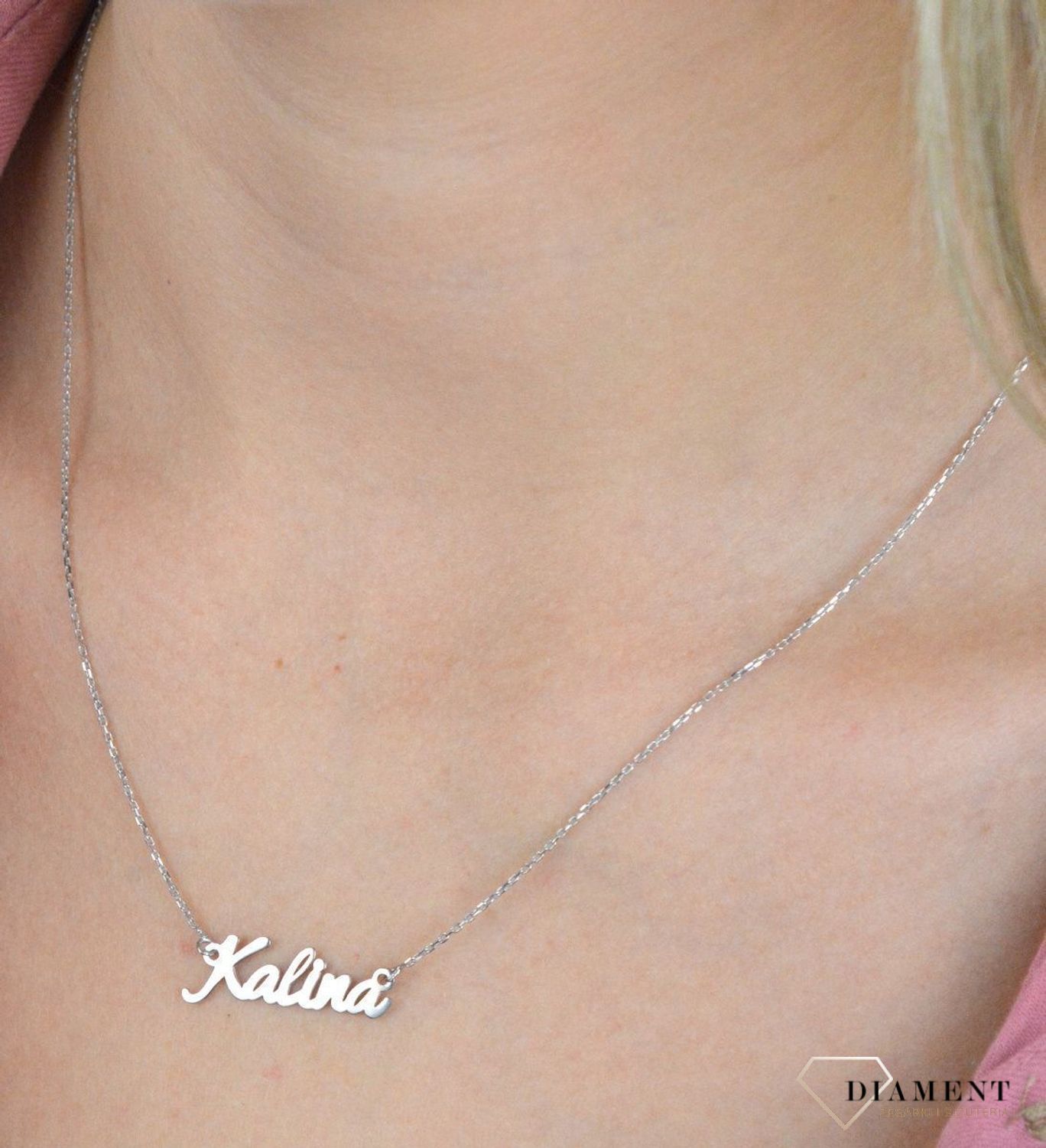 Naszyjnik srebrny celebrytka z imieniem Kalina  DIA-NSZ-4928KALINA-925. Subtelny i nowoczesny naszyjnik ze srebra próby 925. Piękny naszyjnik ze srebra z imieniem Kalina. Jest to doskonały upominek dla kobiety, która nosi właś.jpg