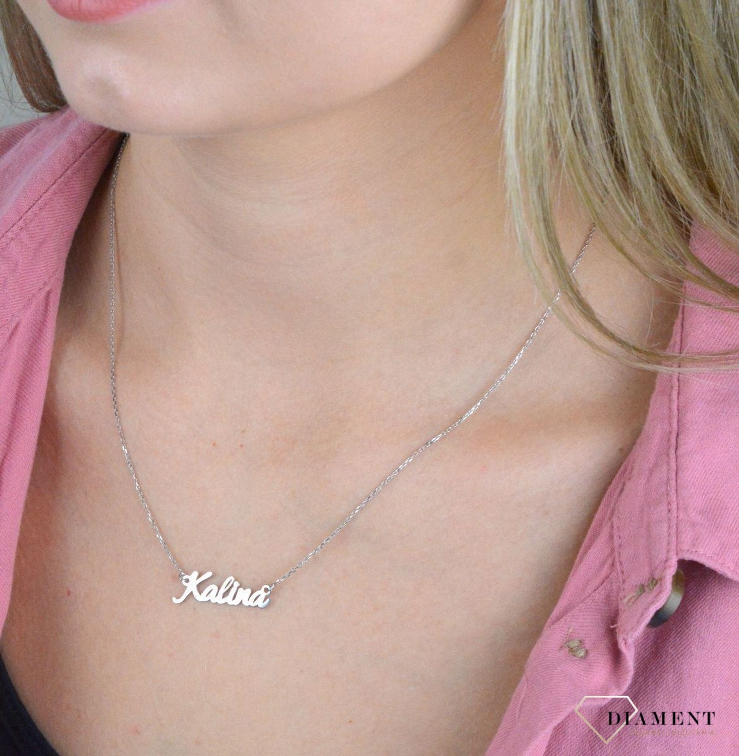 Naszyjnik srebrny celebrytka z imieniem Kalina  DIA-NSZ-4928KALINA-925. Subtelny i nowoczesny naszyjnik ze srebra próby 925. Piękny naszyjnik ze srebra z imieniem Kalina. Jest to doskonały upominek dla kobiety, która nosi właś.jpg