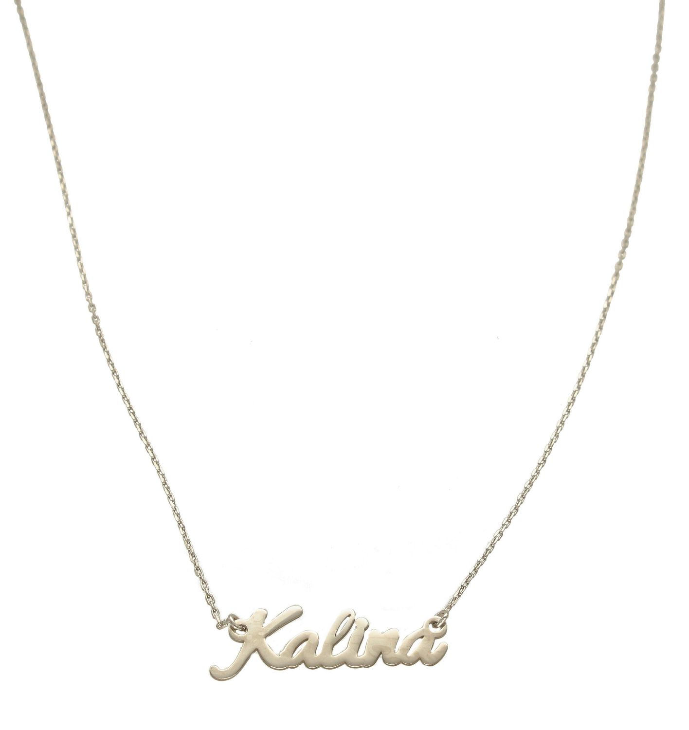 Srebrny naszyjnik damski 925  Imię Kalina  DIA-NSZ-4928KALINA-R-925 Srebrny naszyjnik celebrytka z imieniem. Prezent na imieniny dla kobiety. Prezent dla Kaliny. Srebro próba 925. N.jpg