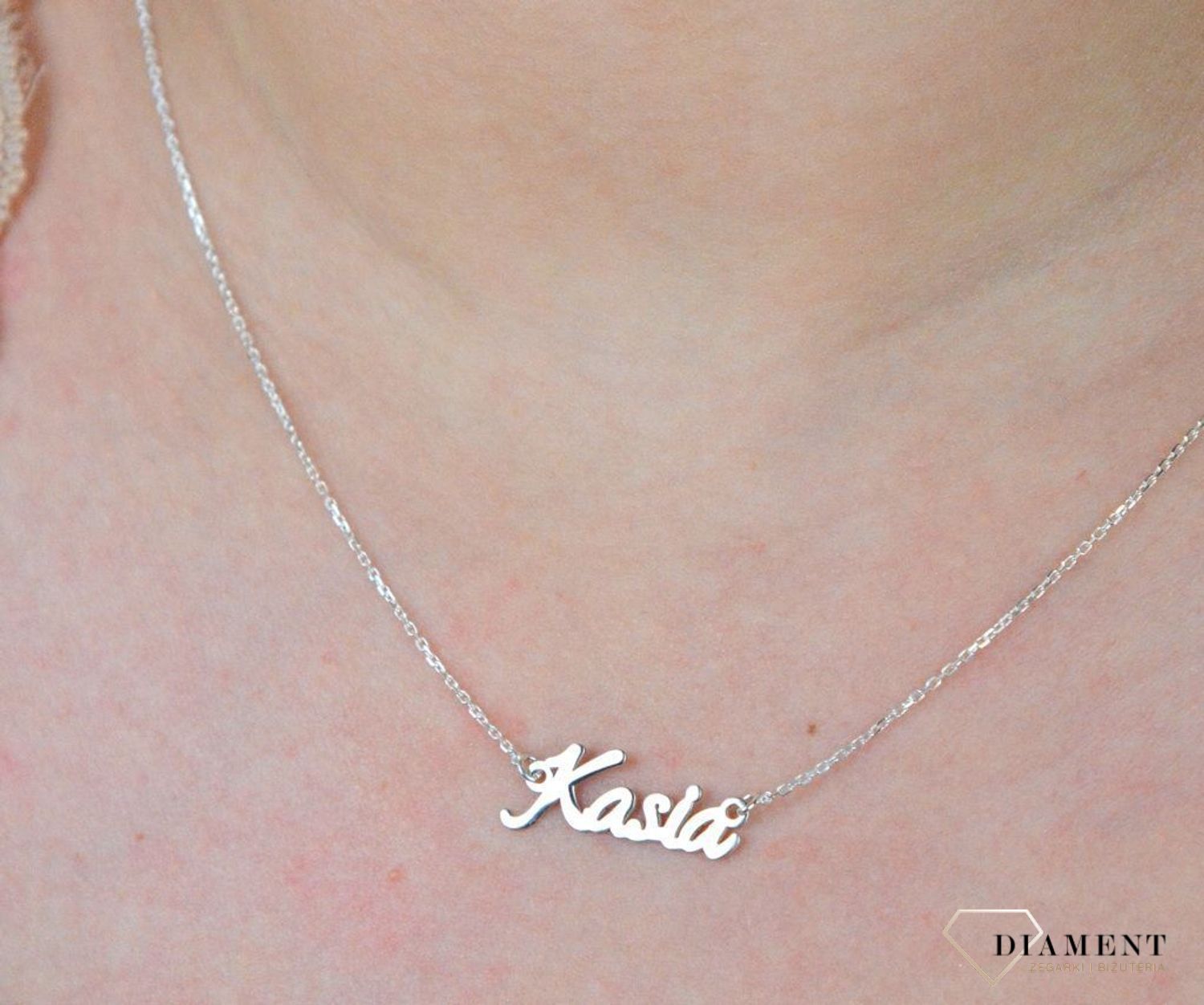 Srebrny naszyjnik celebrytka z imieniem Kasia DIA-NSZ-4928KASIA-925.jpg