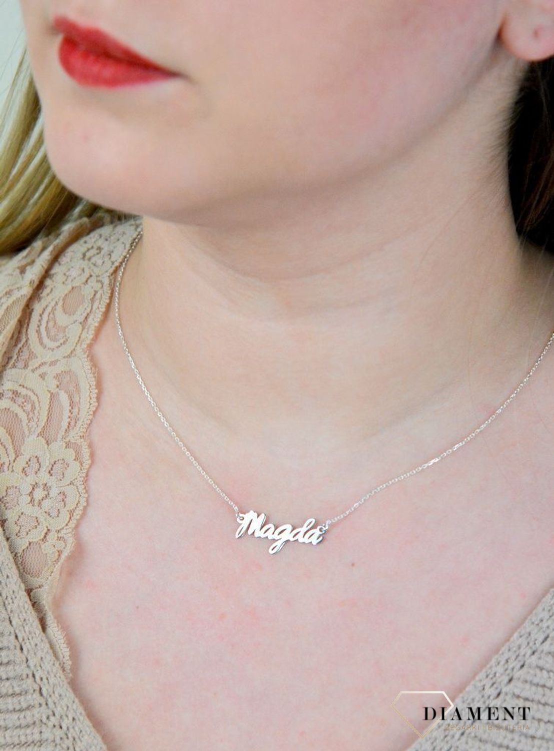 Srebrny naszyjnik celebrytka z imieniem Magda DIA-NSZ-4928MAGDA-925.jpg