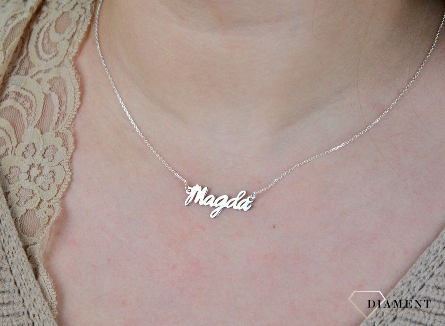 Srebrny naszyjnik celebrytka z imieniem Magda DIA-NSZ-4928MAGDA-925.jpg