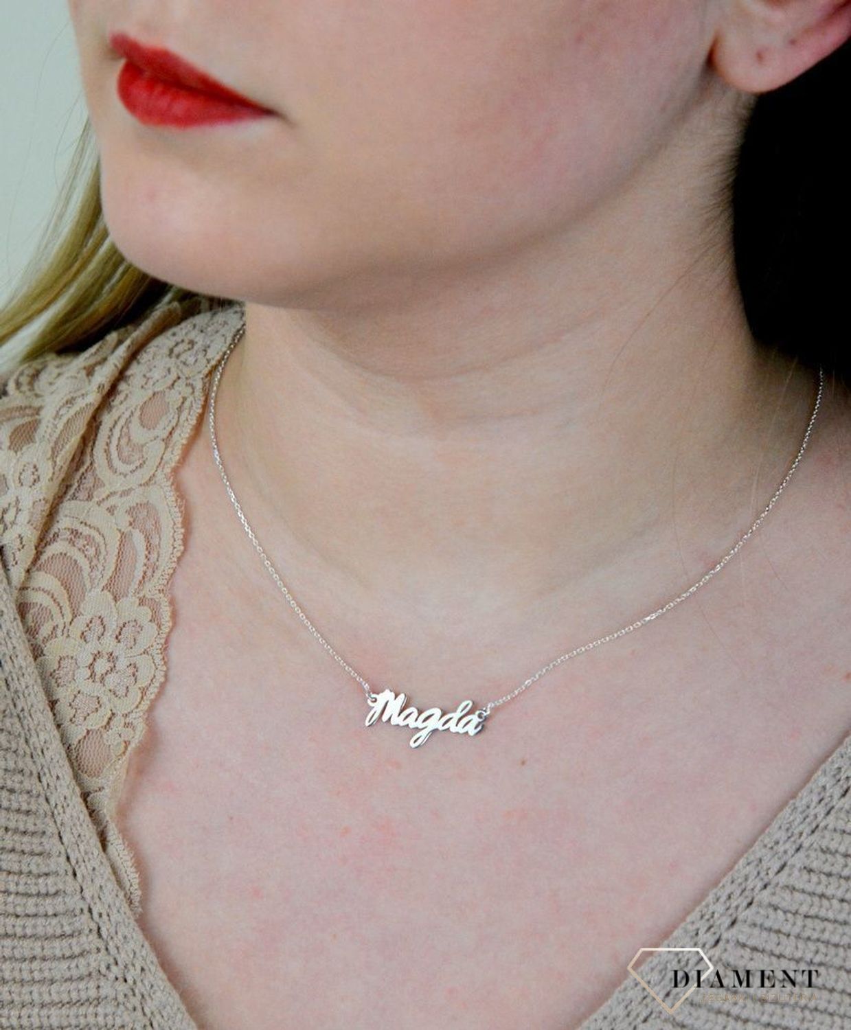Srebrny naszyjnik celebrytka z imieniem Magda DIA-NSZ-4928MAGDA-925.jpg
