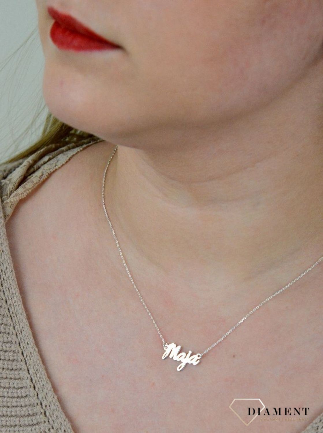 Srebrny naszyjnik celebrytka z imieniem Maja DIA-NSZ-4928MAJA-925.jpg