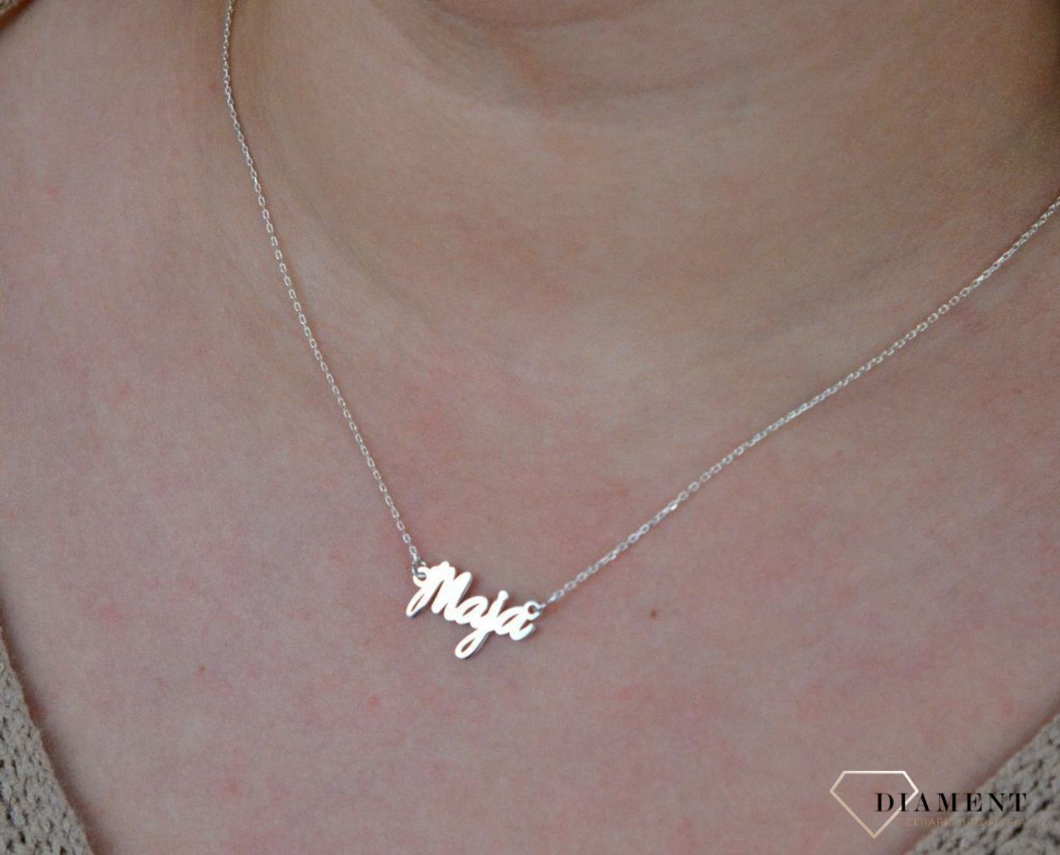 Srebrny naszyjnik celebrytka z imieniem Maja DIA-NSZ-4928MAJA-925.jpg