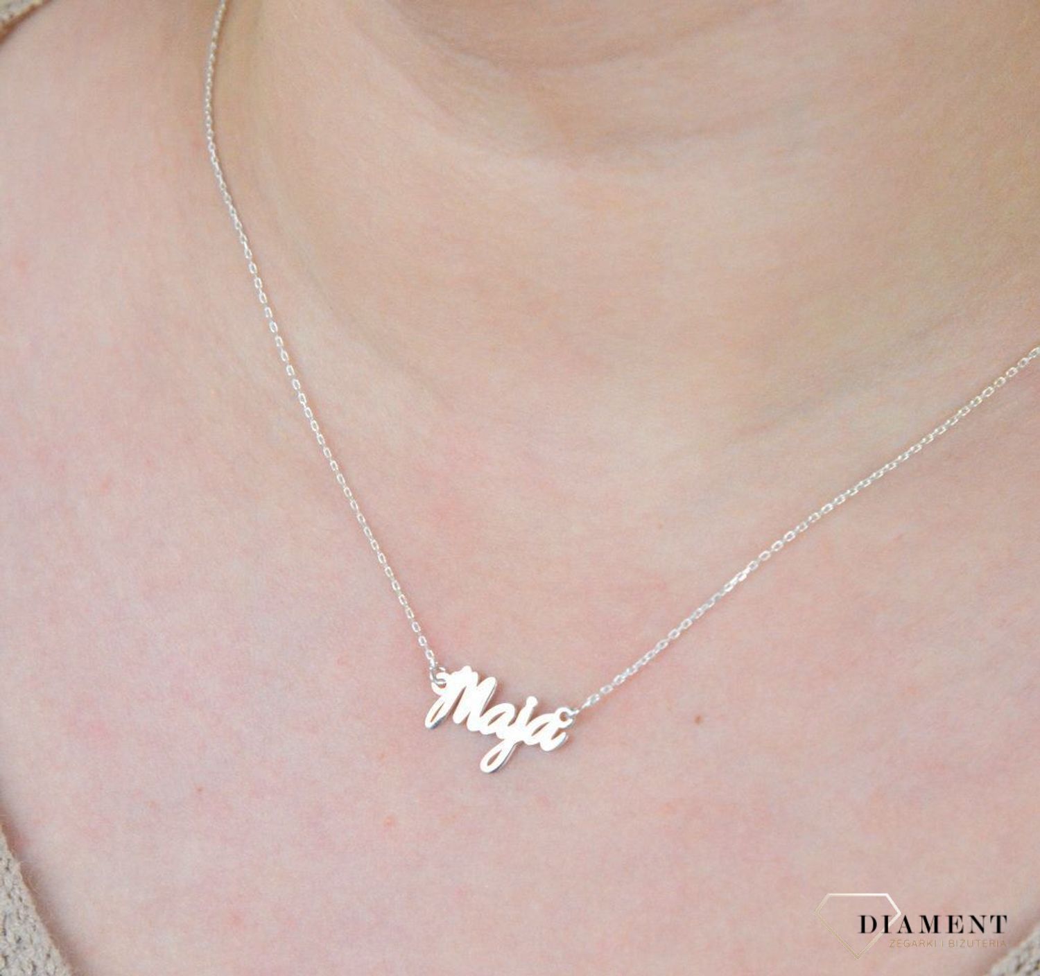 Srebrny naszyjnik celebrytka z imieniem Maja DIA-NSZ-4928MAJA-925.jpg