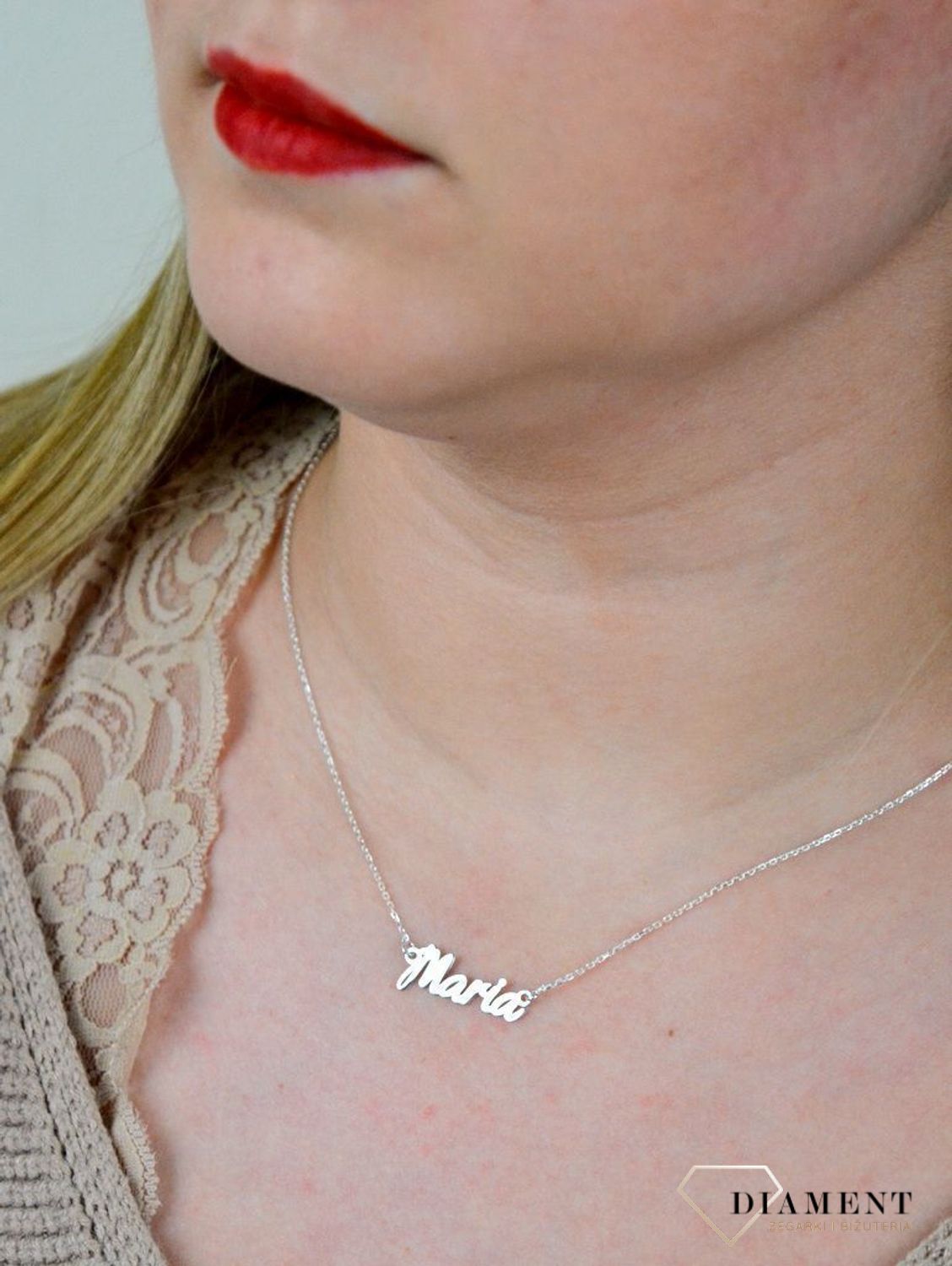 Srebrny naszyjnik celebrytka z imieniem Maria DIA-NSZ-4928MARIA-925.jpg