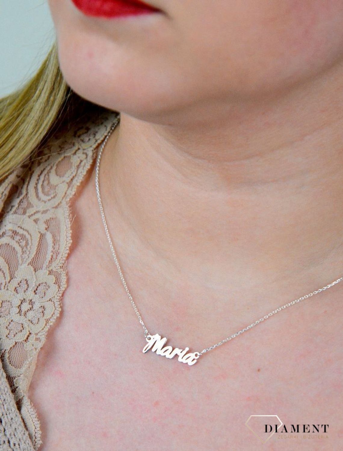 Srebrny naszyjnik celebrytka z imieniem Maria DIA-NSZ-4928MARIA-925.jpg