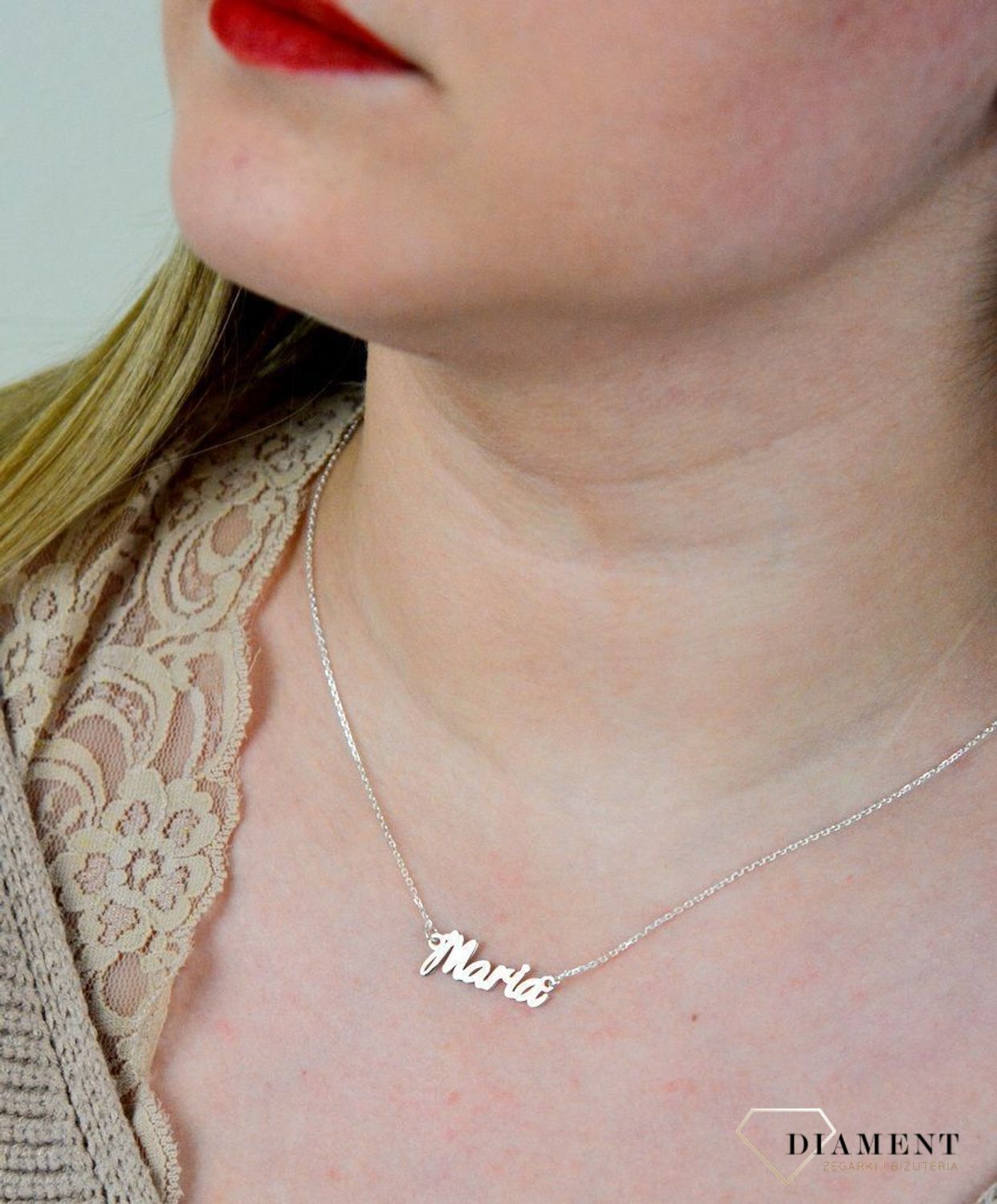 Srebrny naszyjnik celebrytka z imieniem Maria DIA-NSZ-4928MARIA-925.jpg