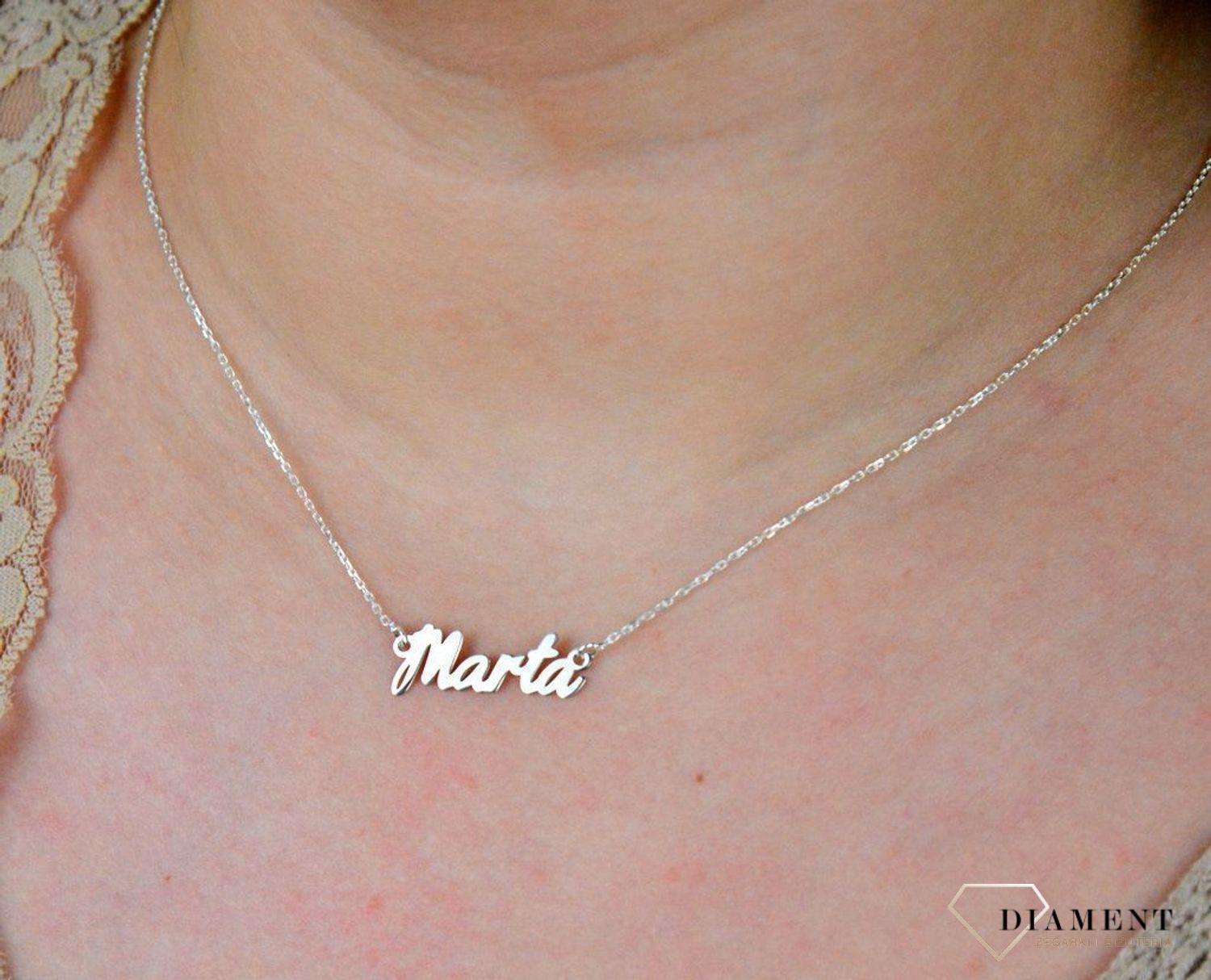 Srebrny naszyjnik celebrytka z imieniem Marta DIA-NSZ-4928MARTA-925.jpg