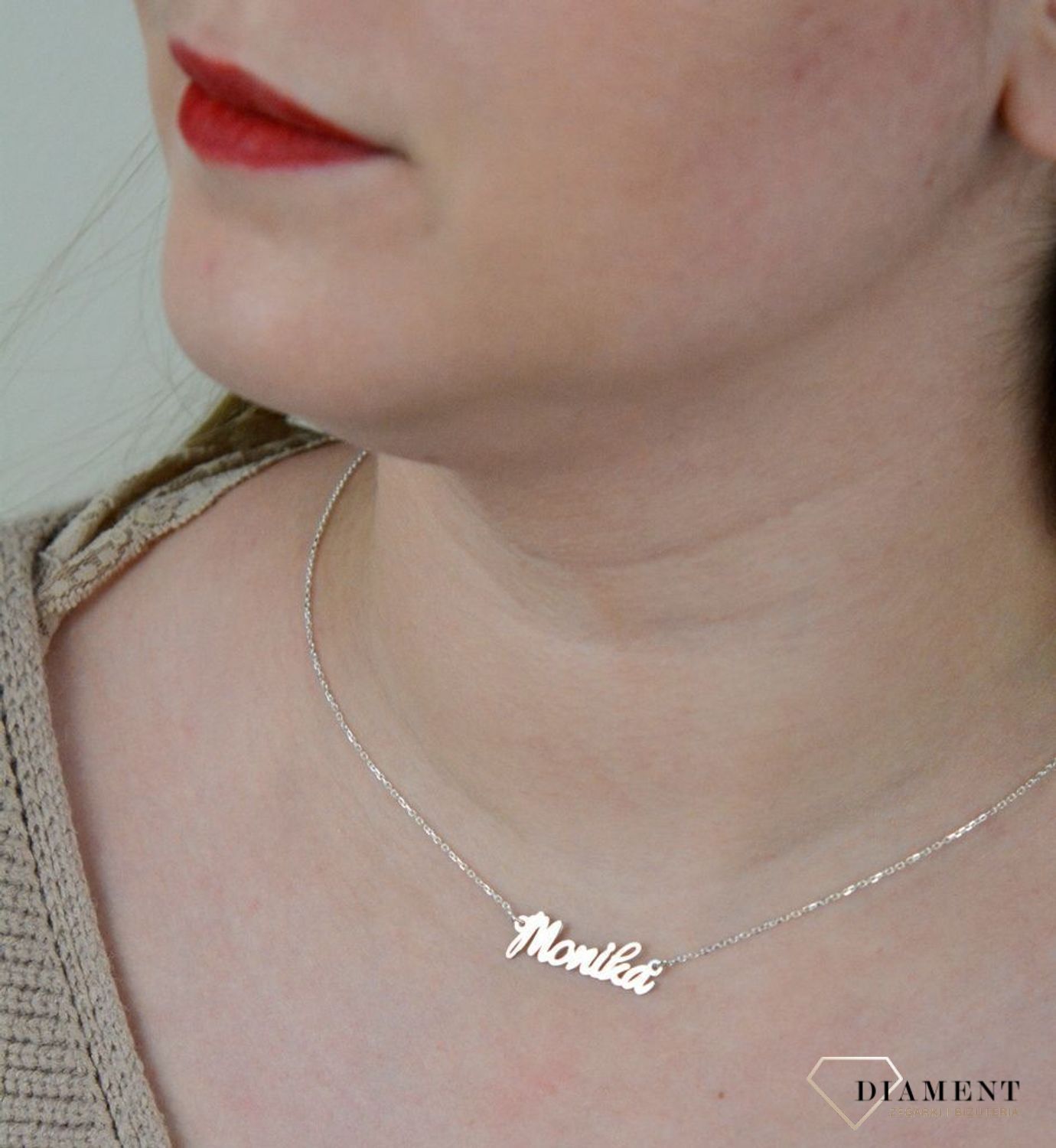 Srebrny naszyjnik celebrytka z imieniem Monika DIA-NSZ-4928MONIKA-925.jpg