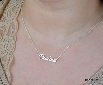 Srebrny naszyjnik damski 925 'Imię Paulina' DIA-NSZ-4928PAULINA-925. Srebrny naszyjnik celebrytka z imieniem. Prezent na imieniny dla kobiety (1).JPG